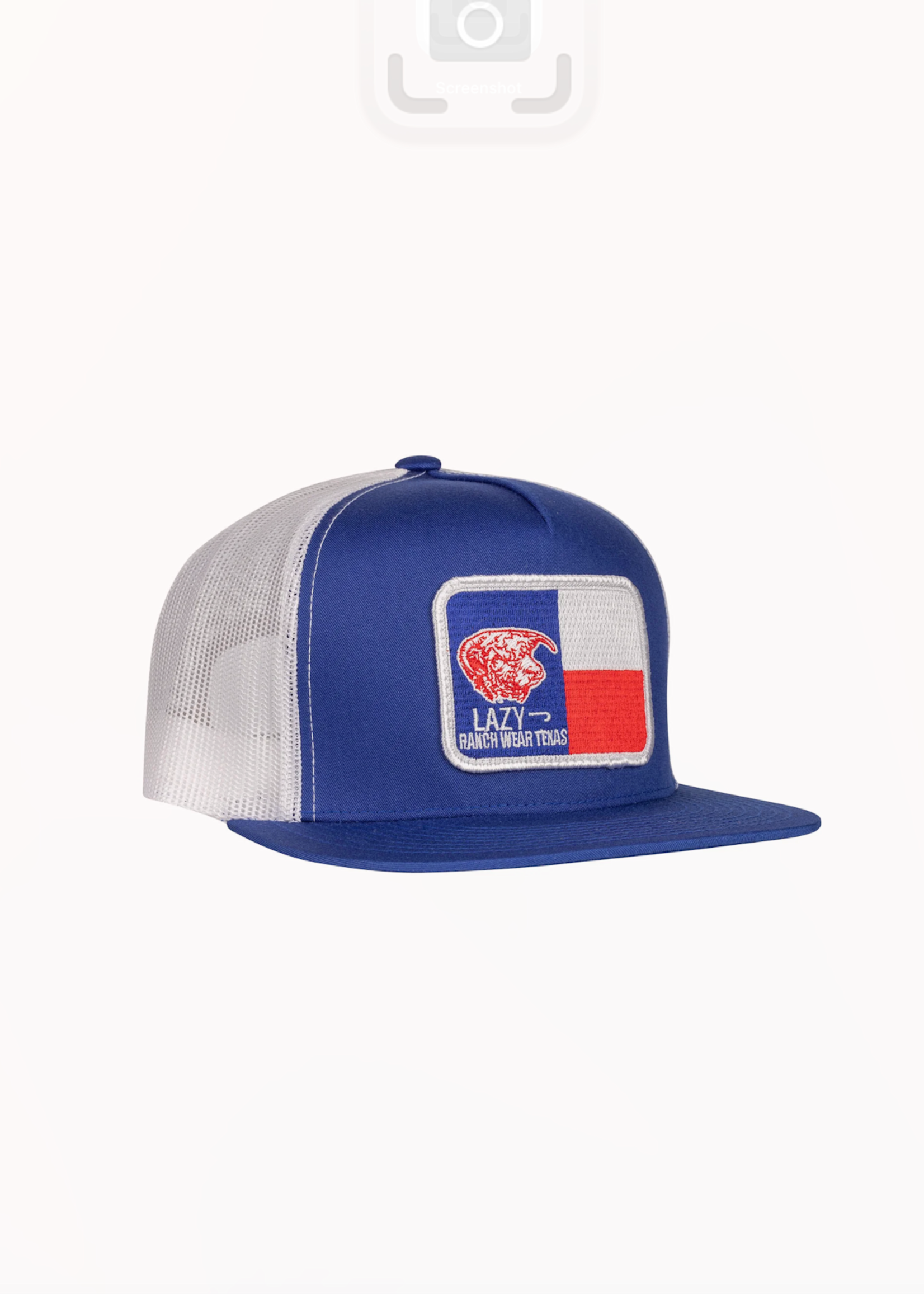 Lazy J Ranch Wear Blue & White 4" Texas Flag Elevation Cap