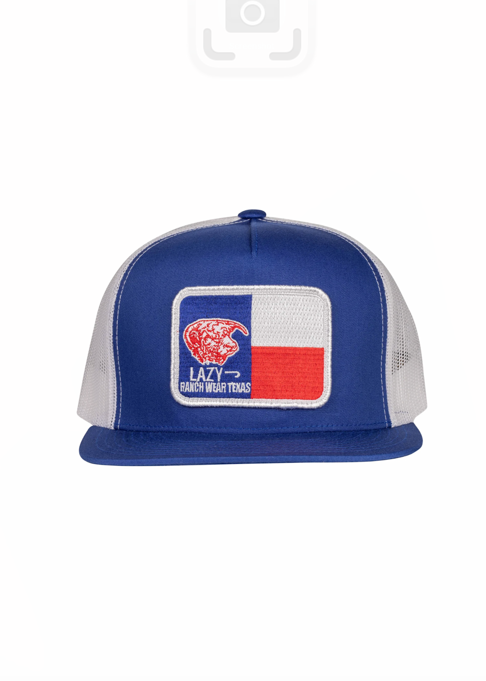 Lazy J Ranch Wear Blue & White 4" Texas Flag Elevation Cap