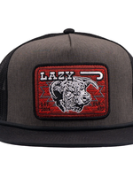 Lazy J Ranch Dark Grey & Black Red Cowpoke Classic Five Panel Trucker Hat
