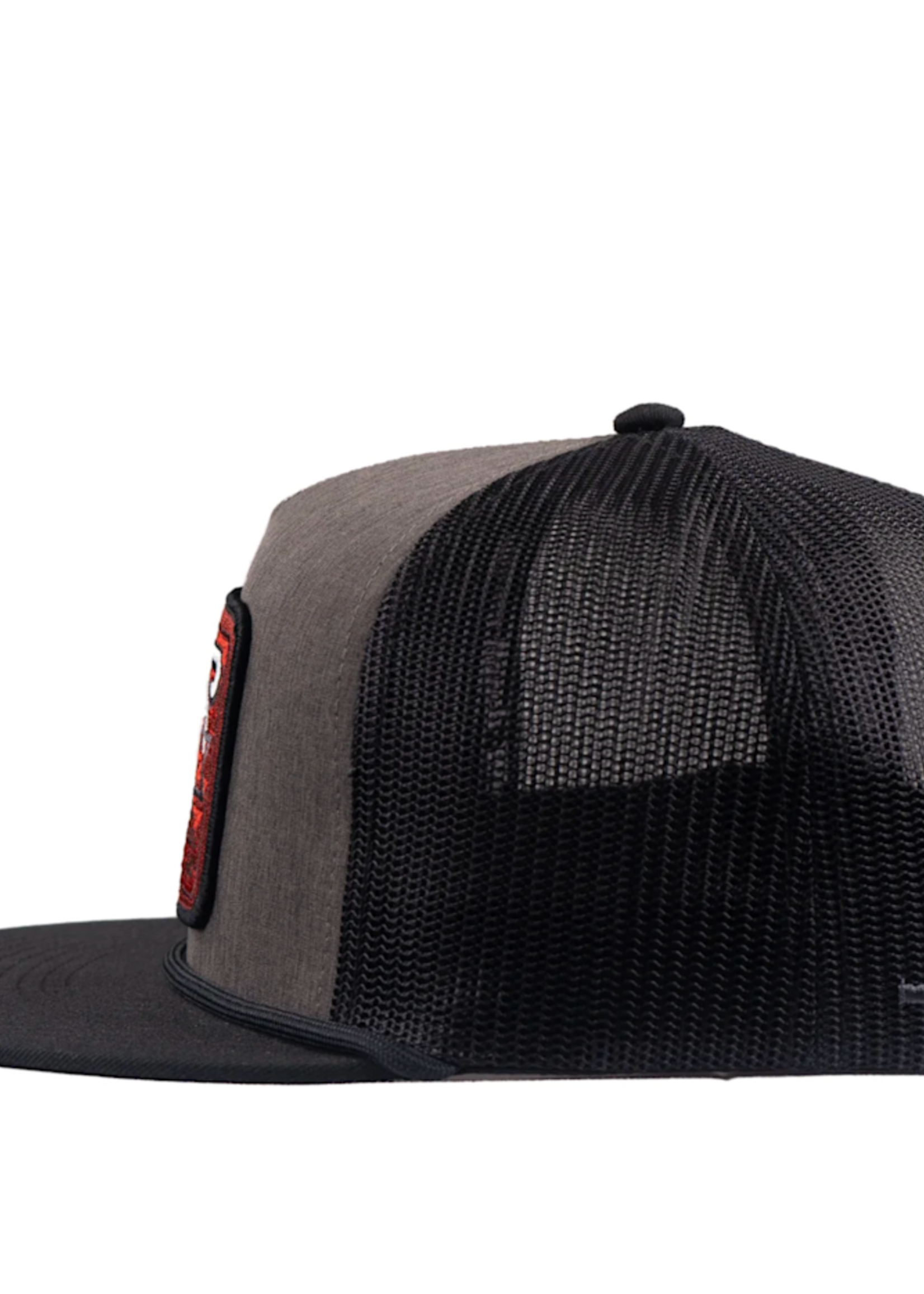 Lazy J Ranch Dark Grey & Black Red Cowpoke Classic Five Panel Trucker Hat