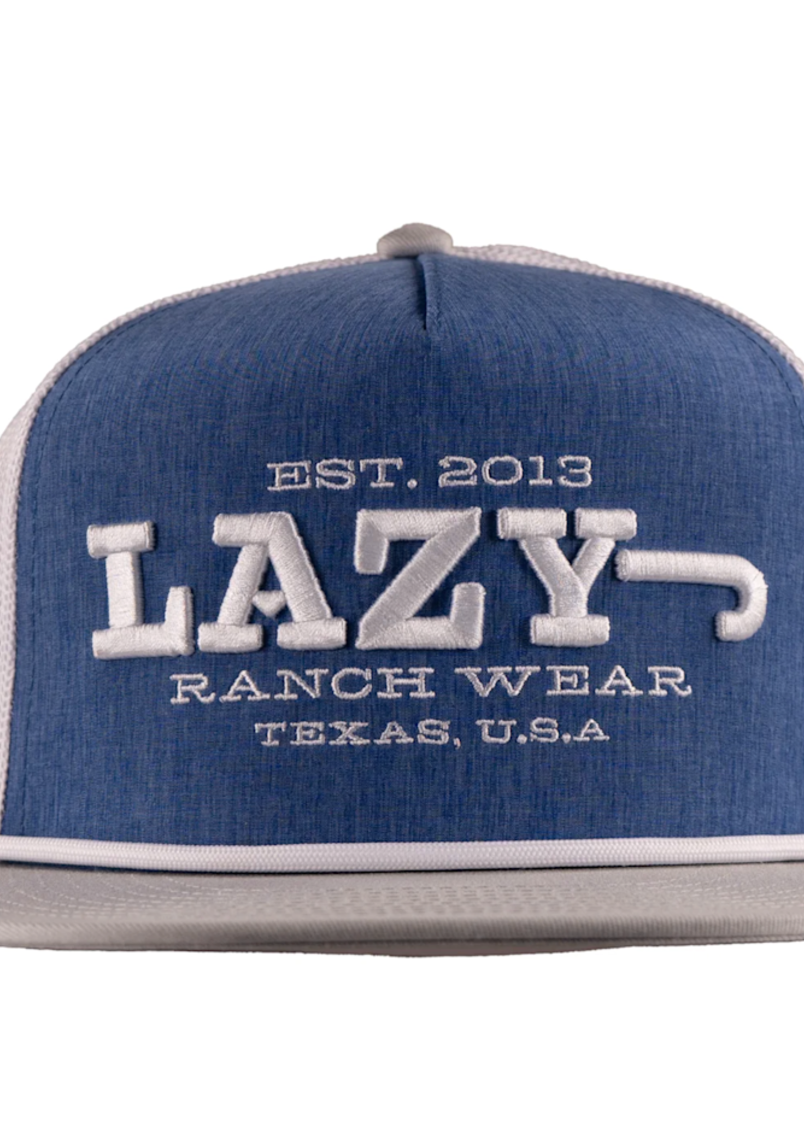 Lazy J Ranch Blue & White Dime Box Classic Rope Trucker Hat