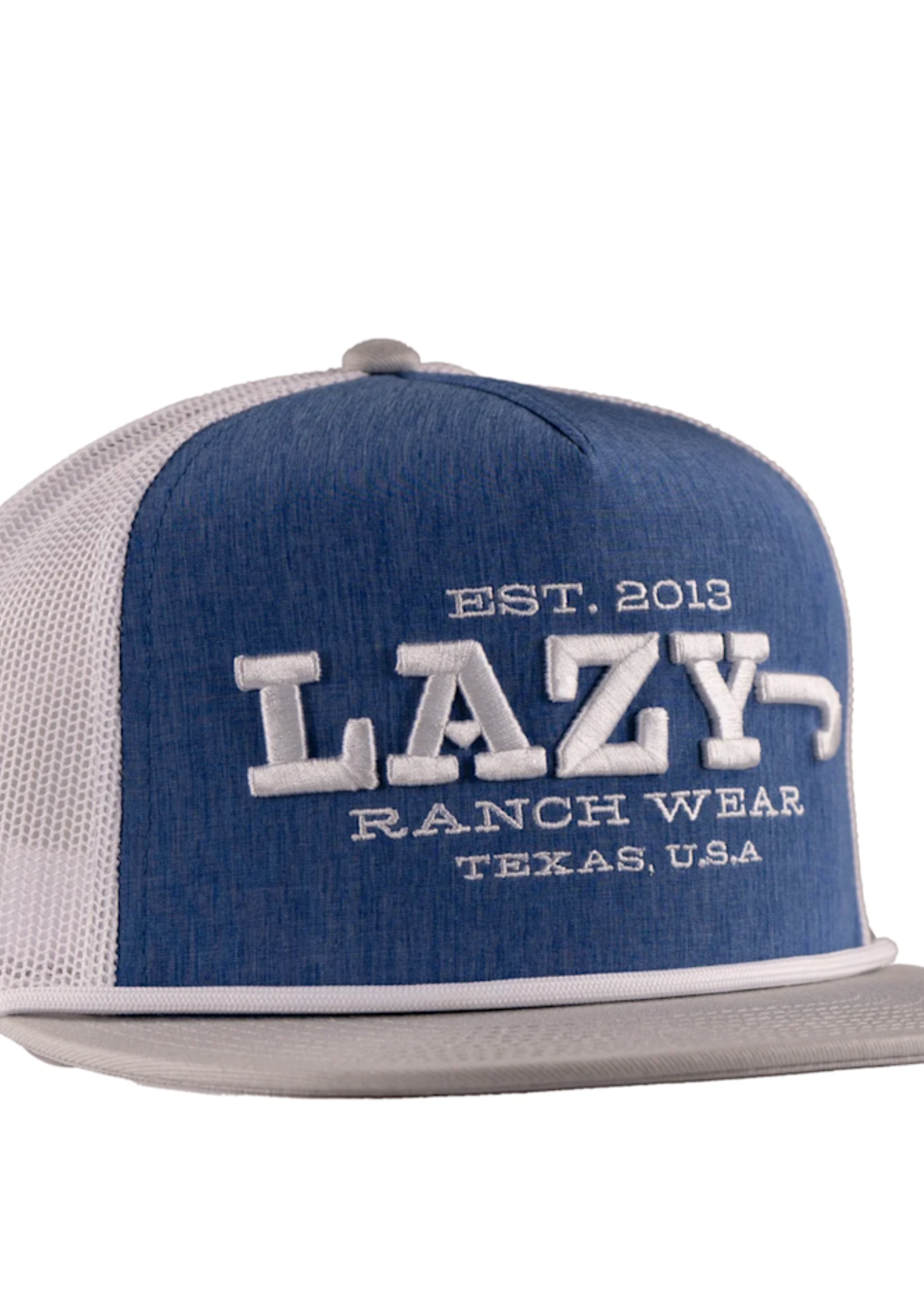 Lazy J Ranch Blue & White Dime Box Classic Rope Trucker Hat