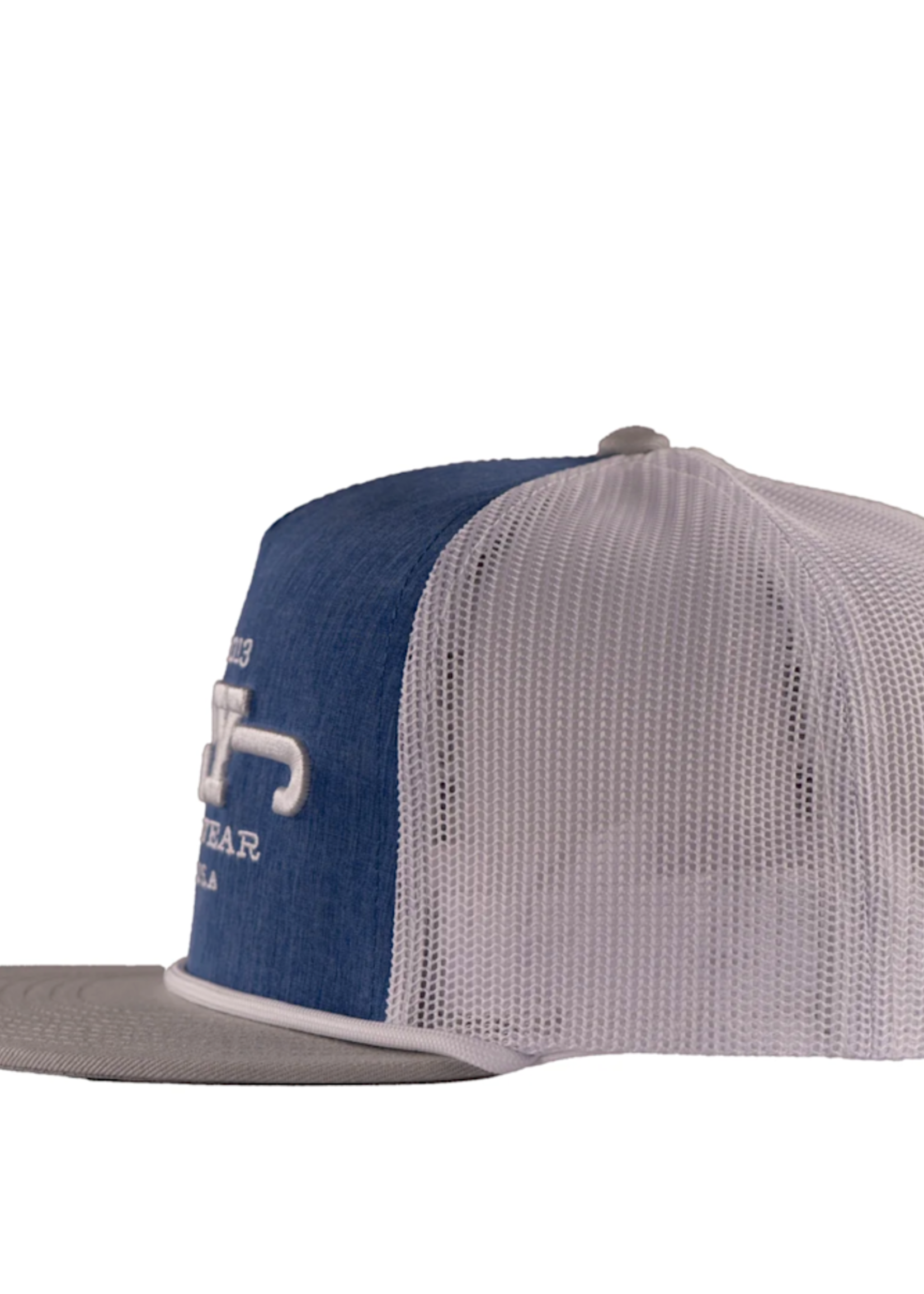 Lazy J Ranch Blue & White Dime Box Classic Rope Trucker Hat