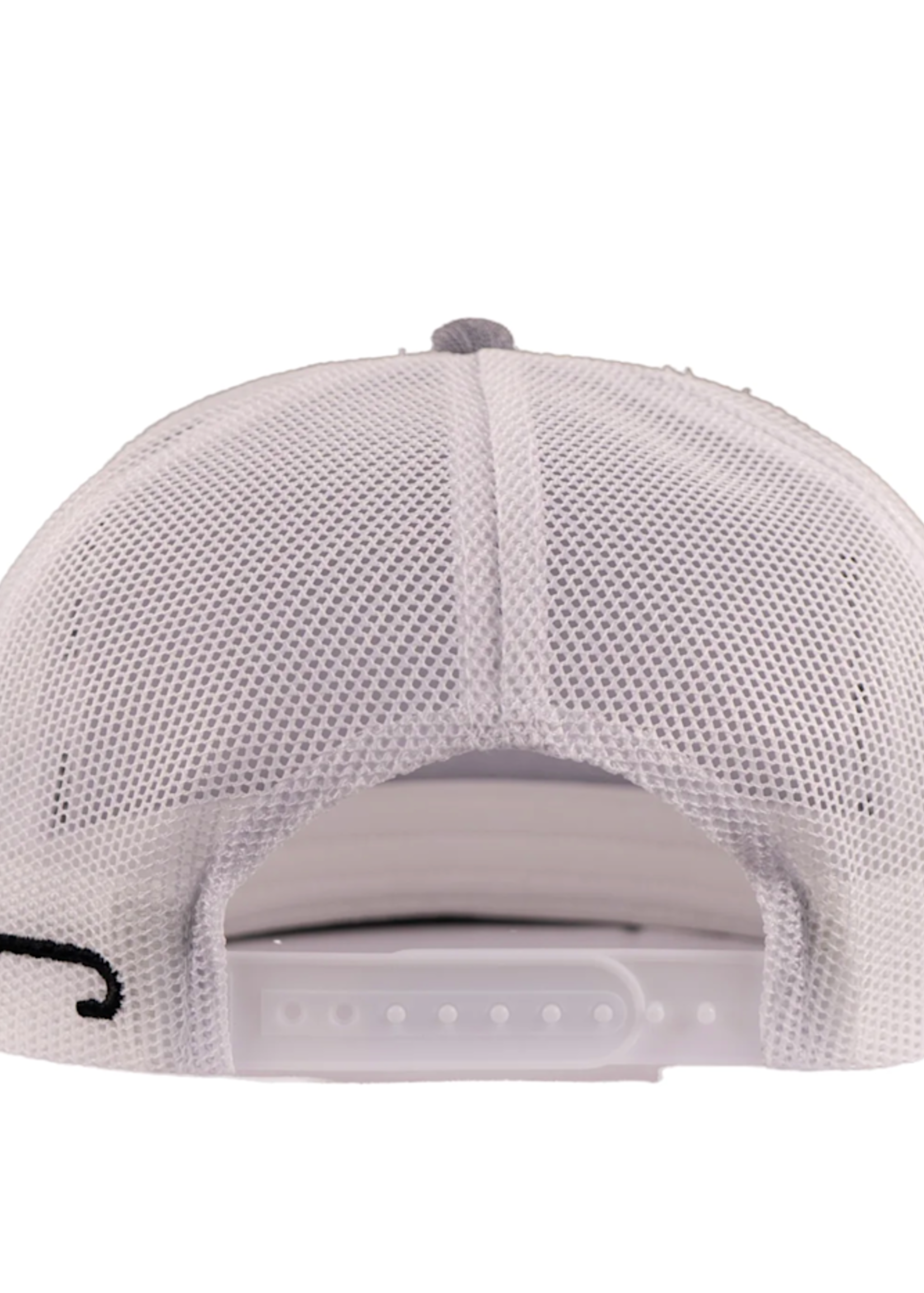 Lazy J Ranch Heather Grey & White Red Producer Classic Rope Trucker Hat