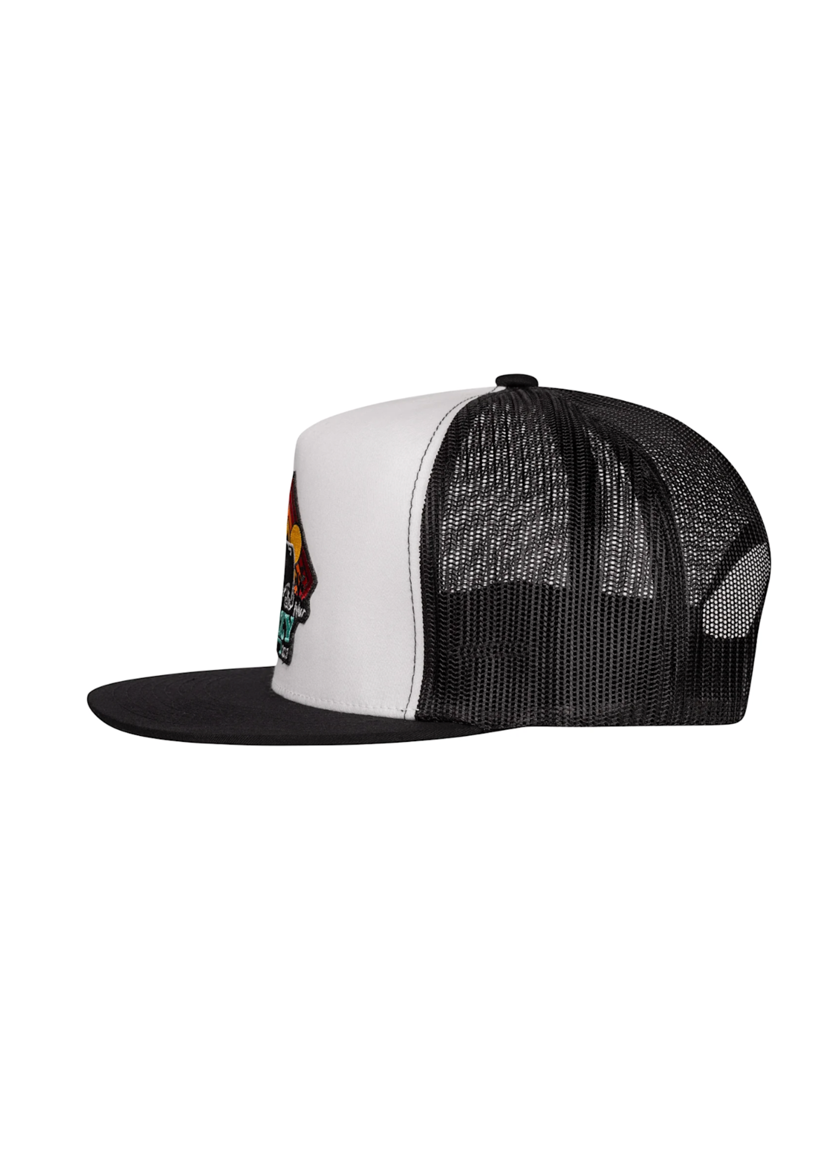 Lazy J Ranch White & Black Cactus Sunrise Classic Five Panel Trucker Hat