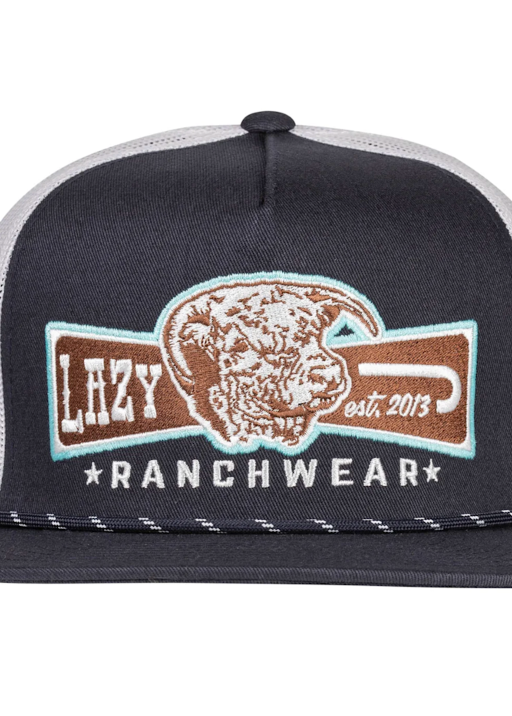 Lazy J Ranch Navy & White Diamond Banner Classic Rope Trucker Hat