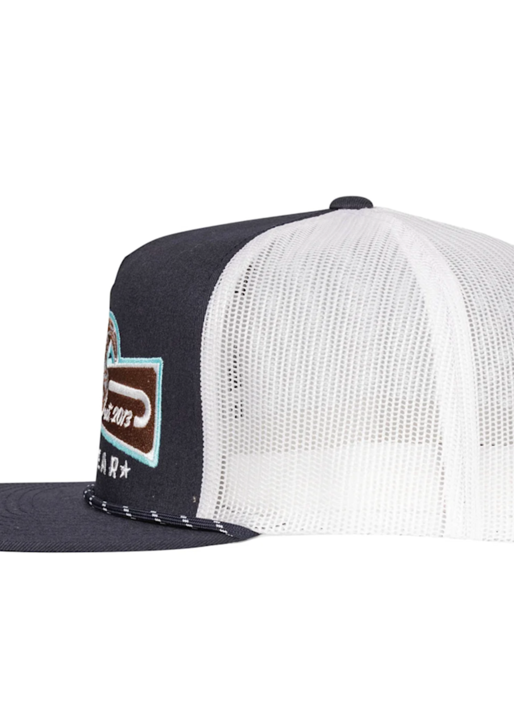 Lazy J Ranch Navy & White Diamond Banner Classic Rope Trucker Hat