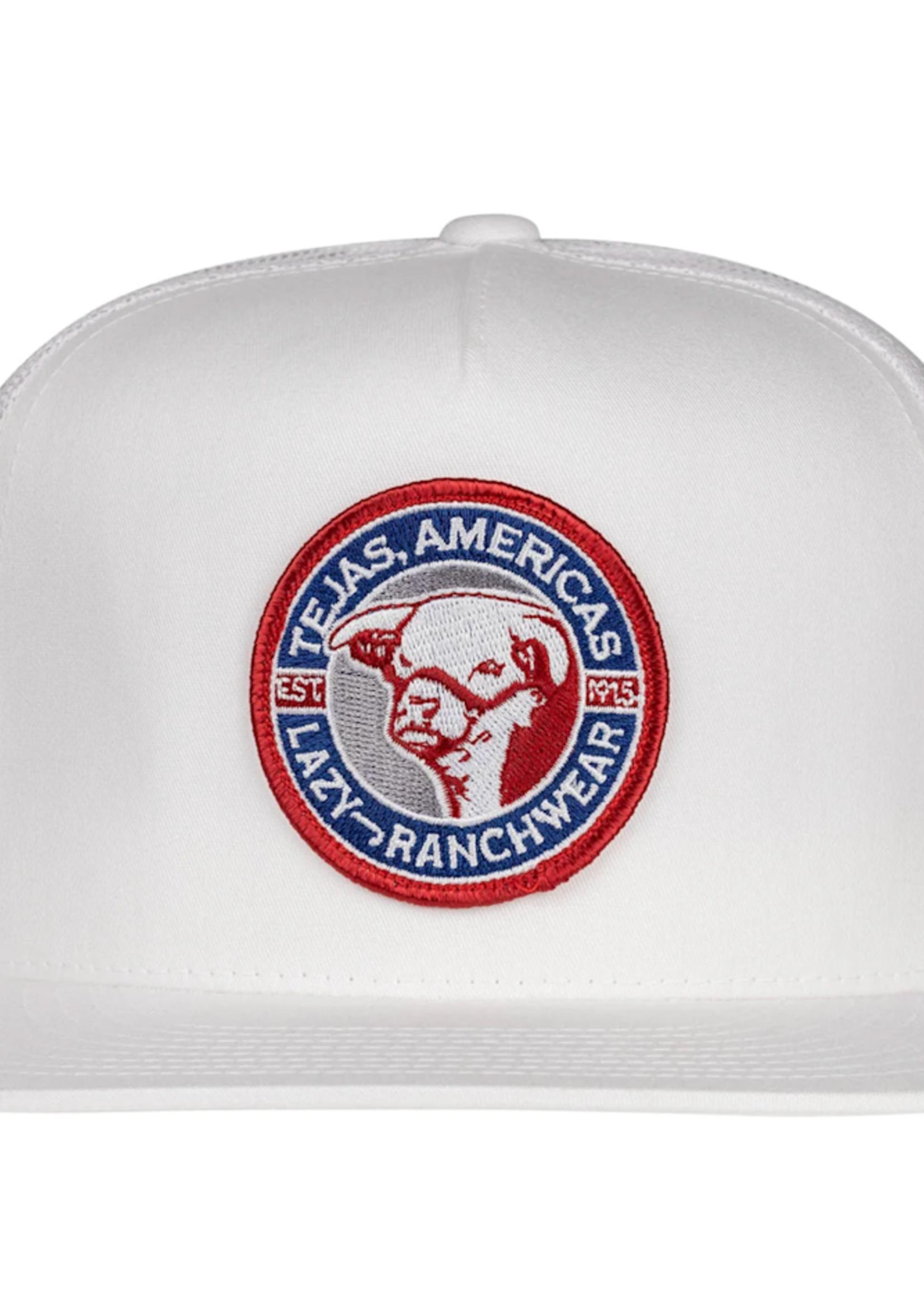 Lazy J Ranch White Tejas Classic Five Panel Trucker Hat