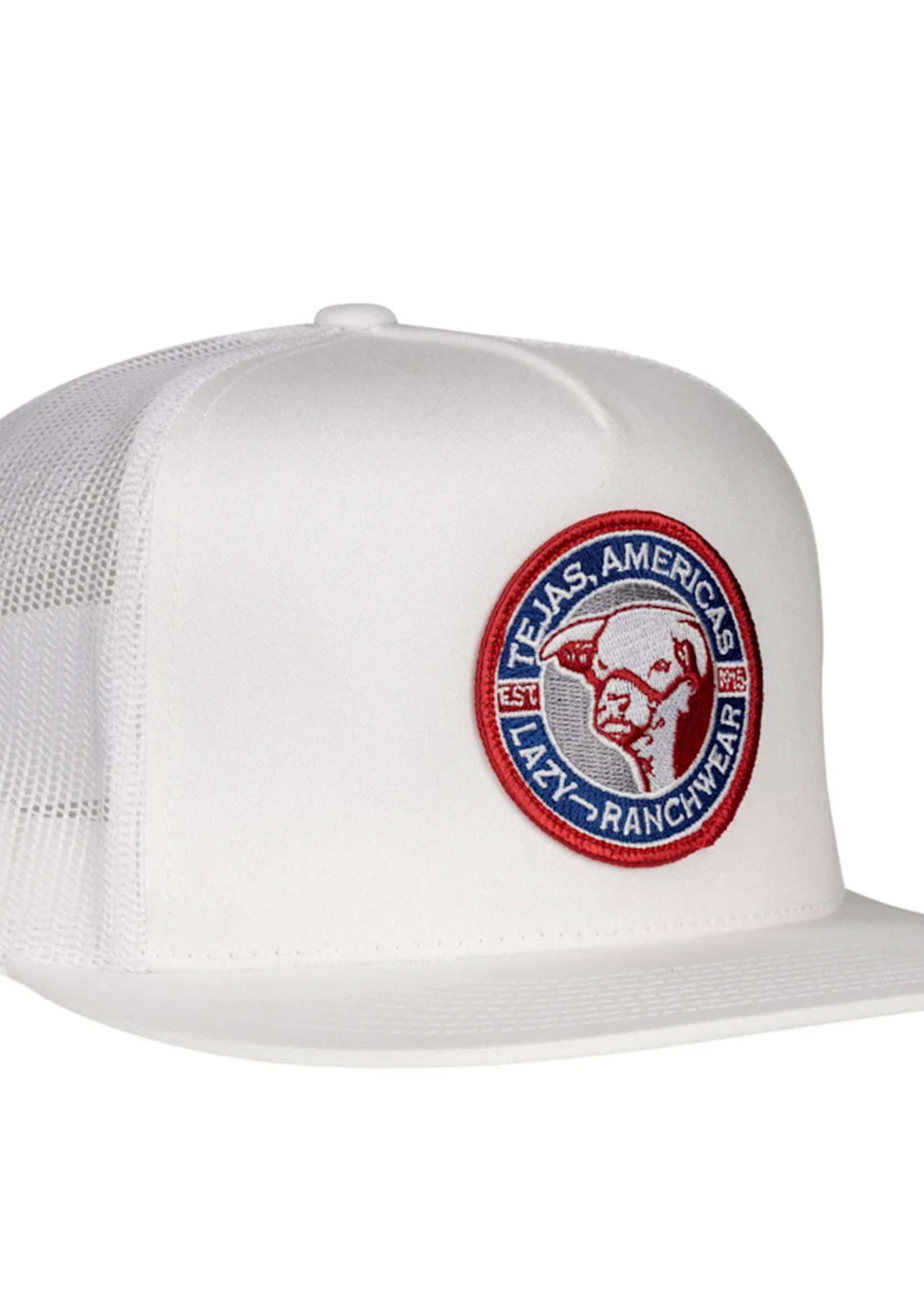 Lazy J Ranch White Tejas Classic Five Panel Trucker Hat