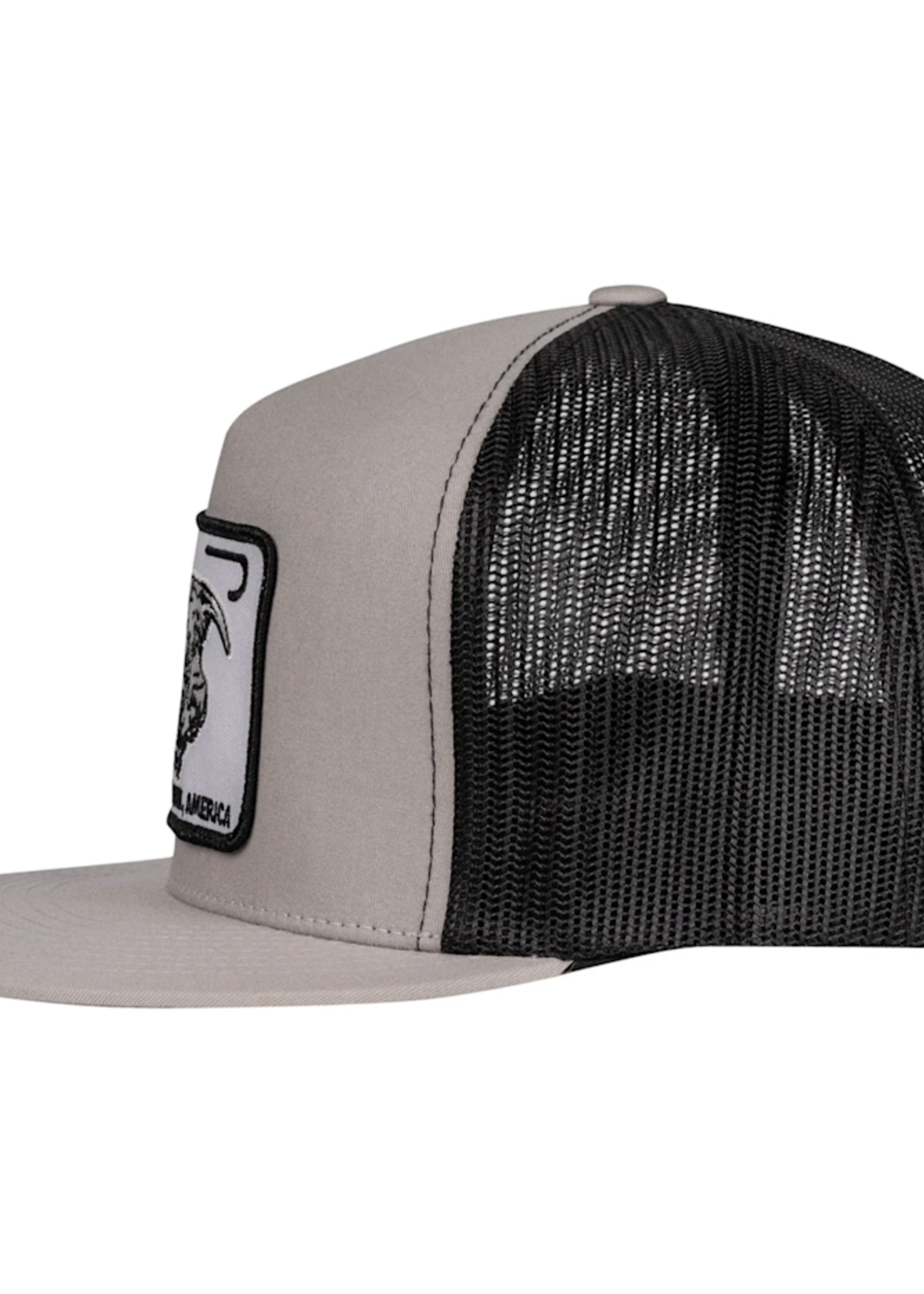 Lazy J Ranch Silver Grey & Black Willow Cattle Headquarters Classic Five Panel Trucker Ha