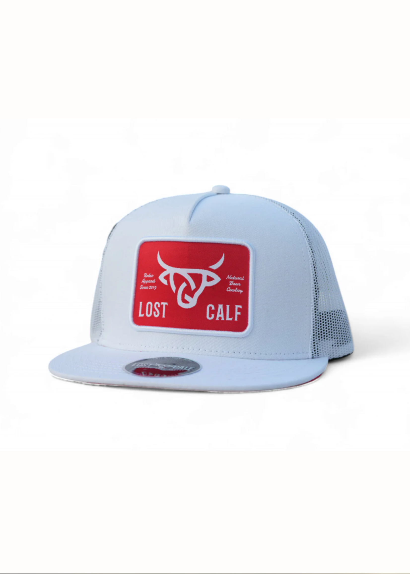 Flat Plate White/Red Hat