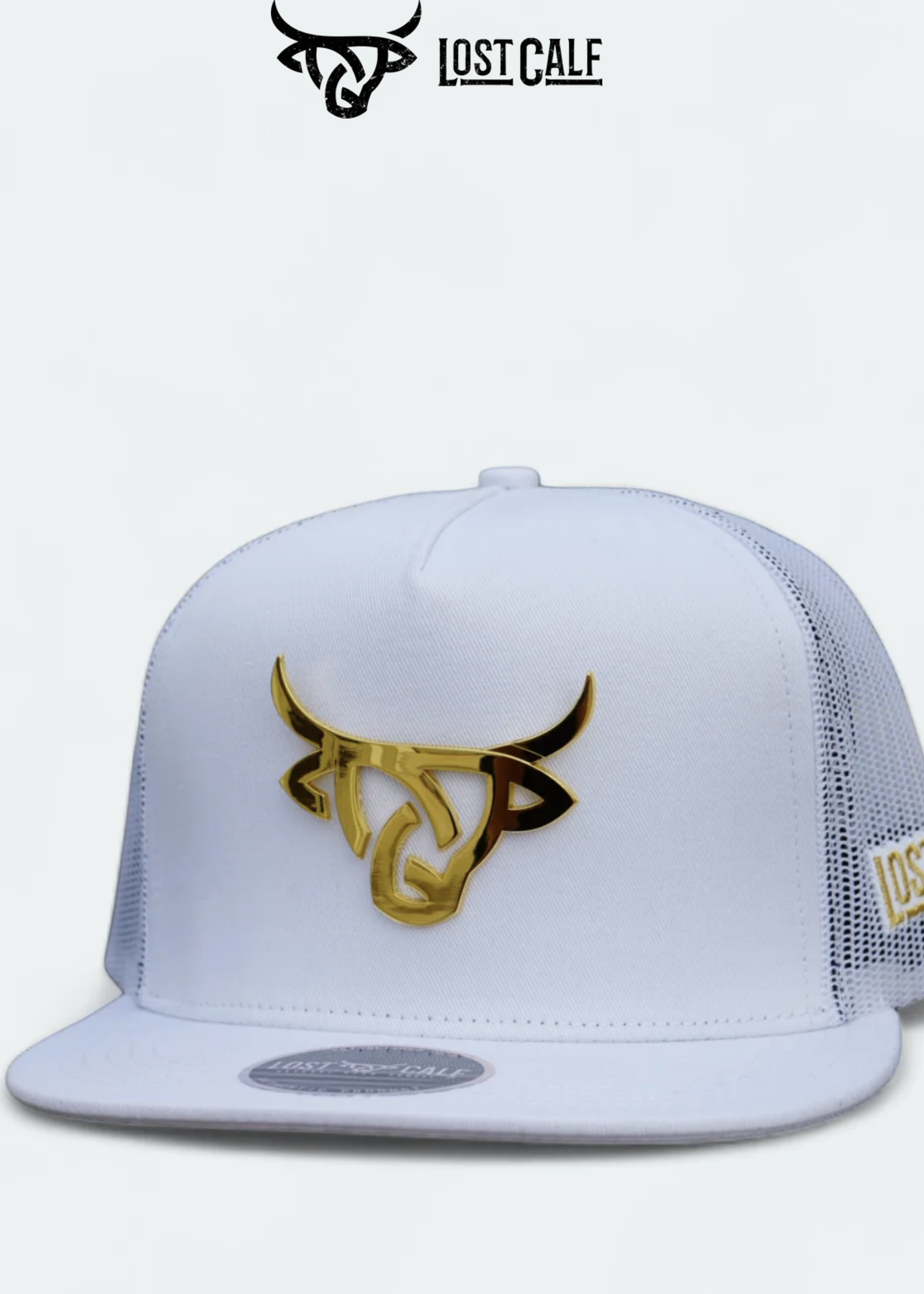 Iron Gold White Flat Hat