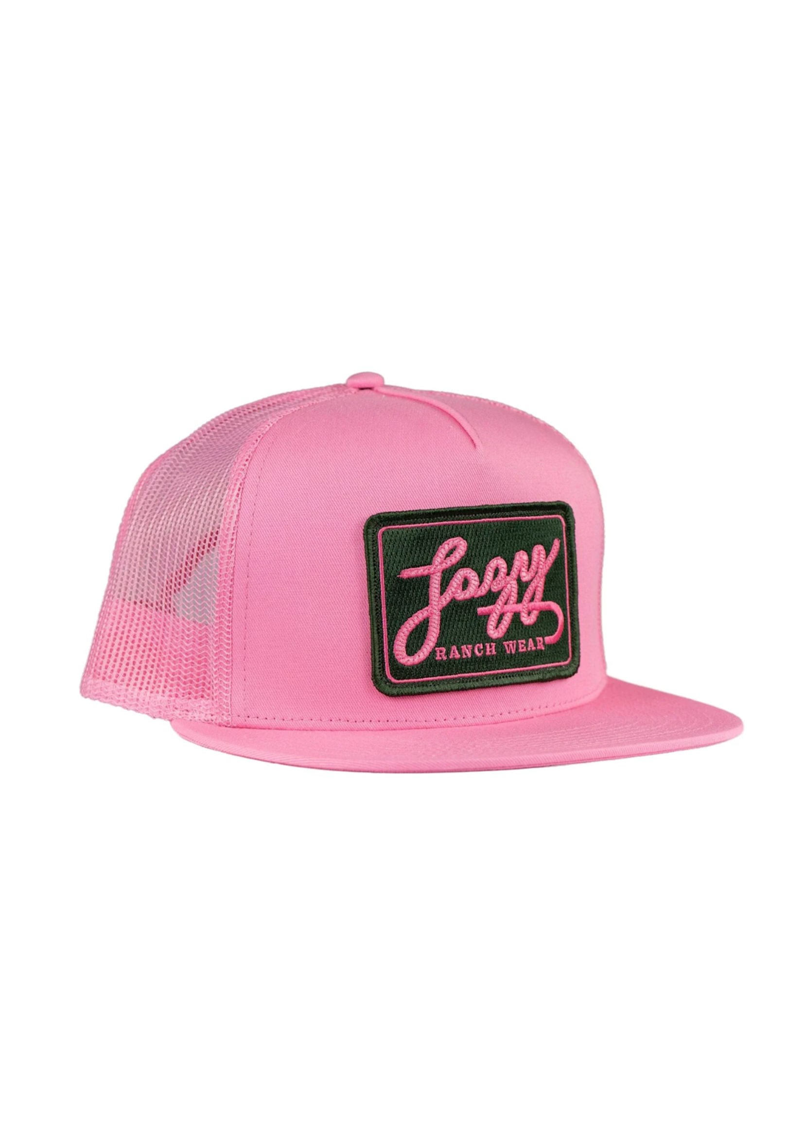 Lazy J Ranch Pink Green Breakaway Patch Classic Five Panel Trucker Hat