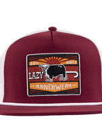 Lazy J Ranch Maroon & White Smokeless Classic Rope Trucker Hat