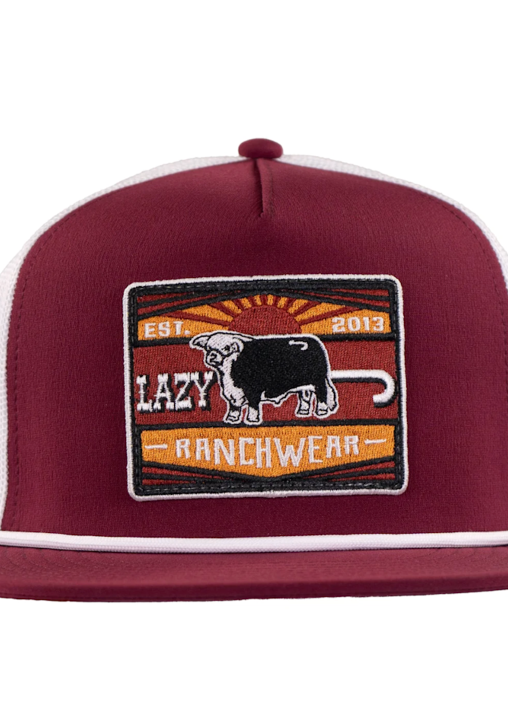Lazy J Ranch Maroon & White Smokeless Classic Rope Trucker Hat