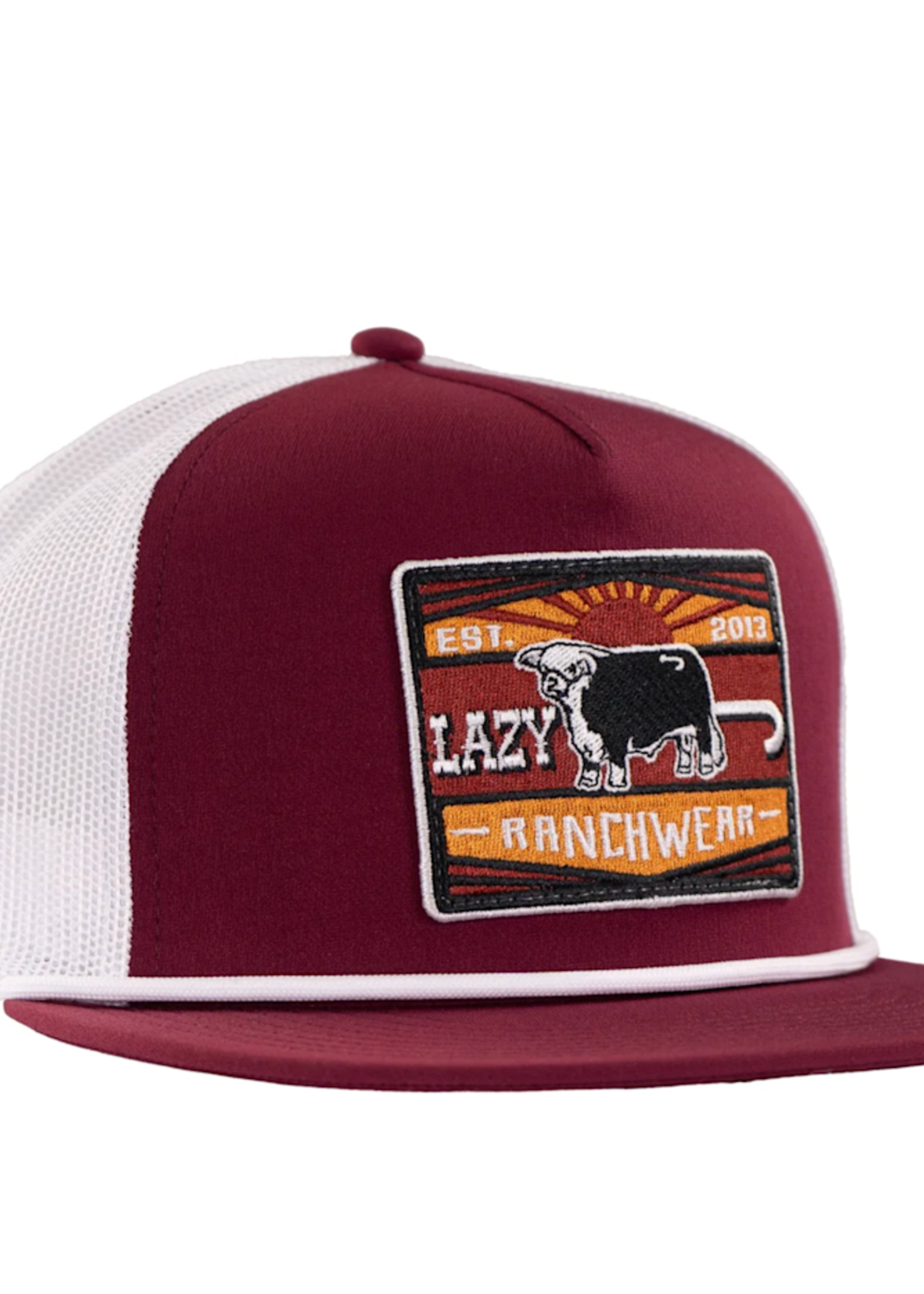 Lazy J Ranch Maroon & White Smokeless Classic Rope Trucker Hat