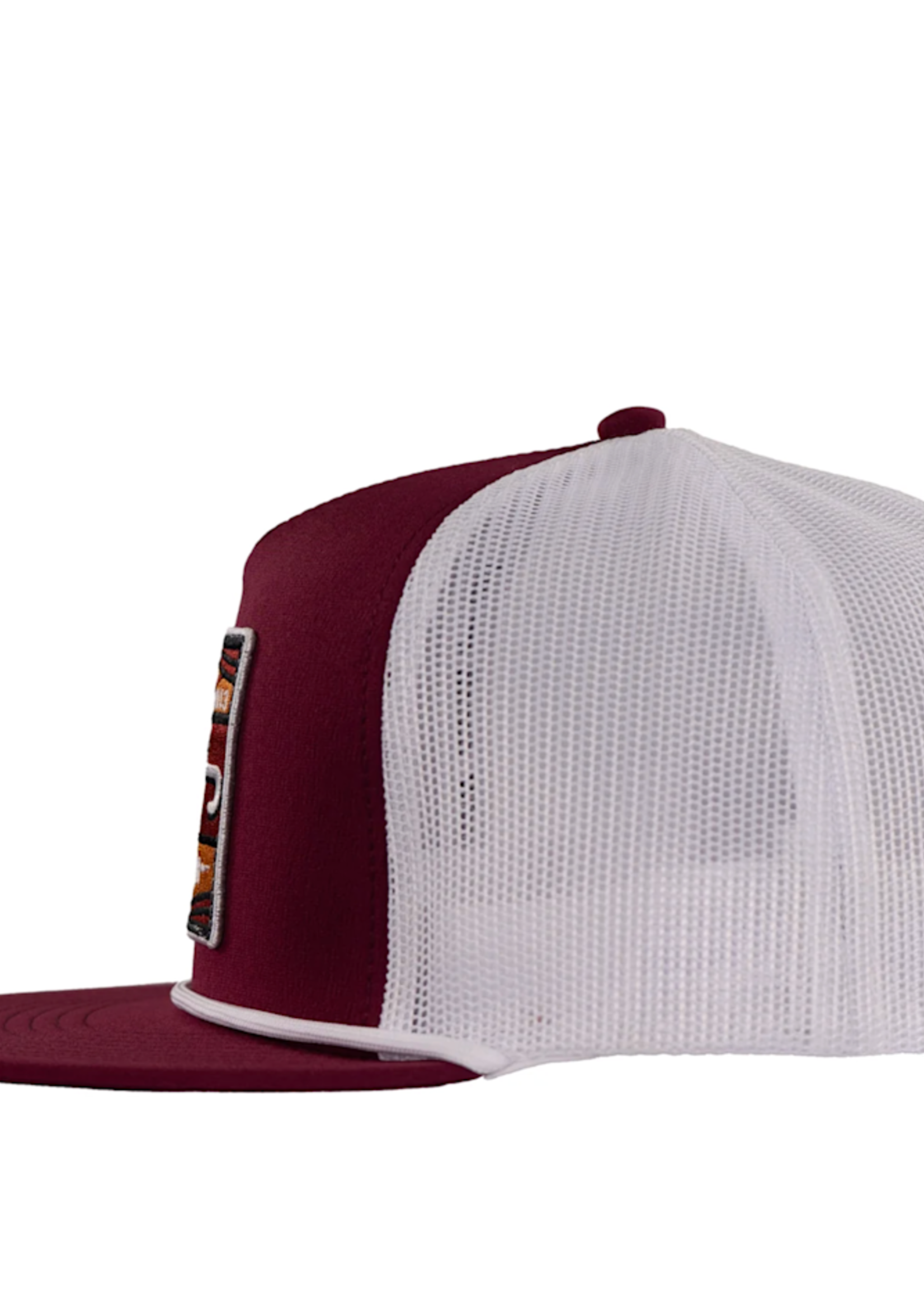 Lazy J Ranch Maroon & White Smokeless Classic Rope Trucker Hat