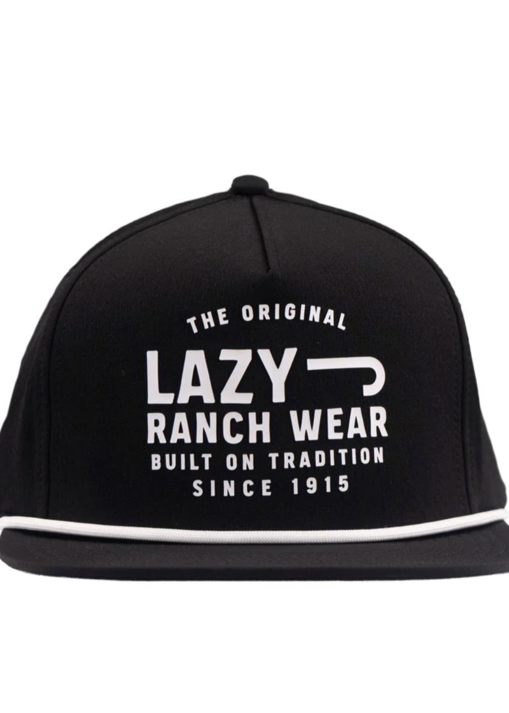 Lazy J Ranch Black Untroubled Classic Rope Trucker Hat