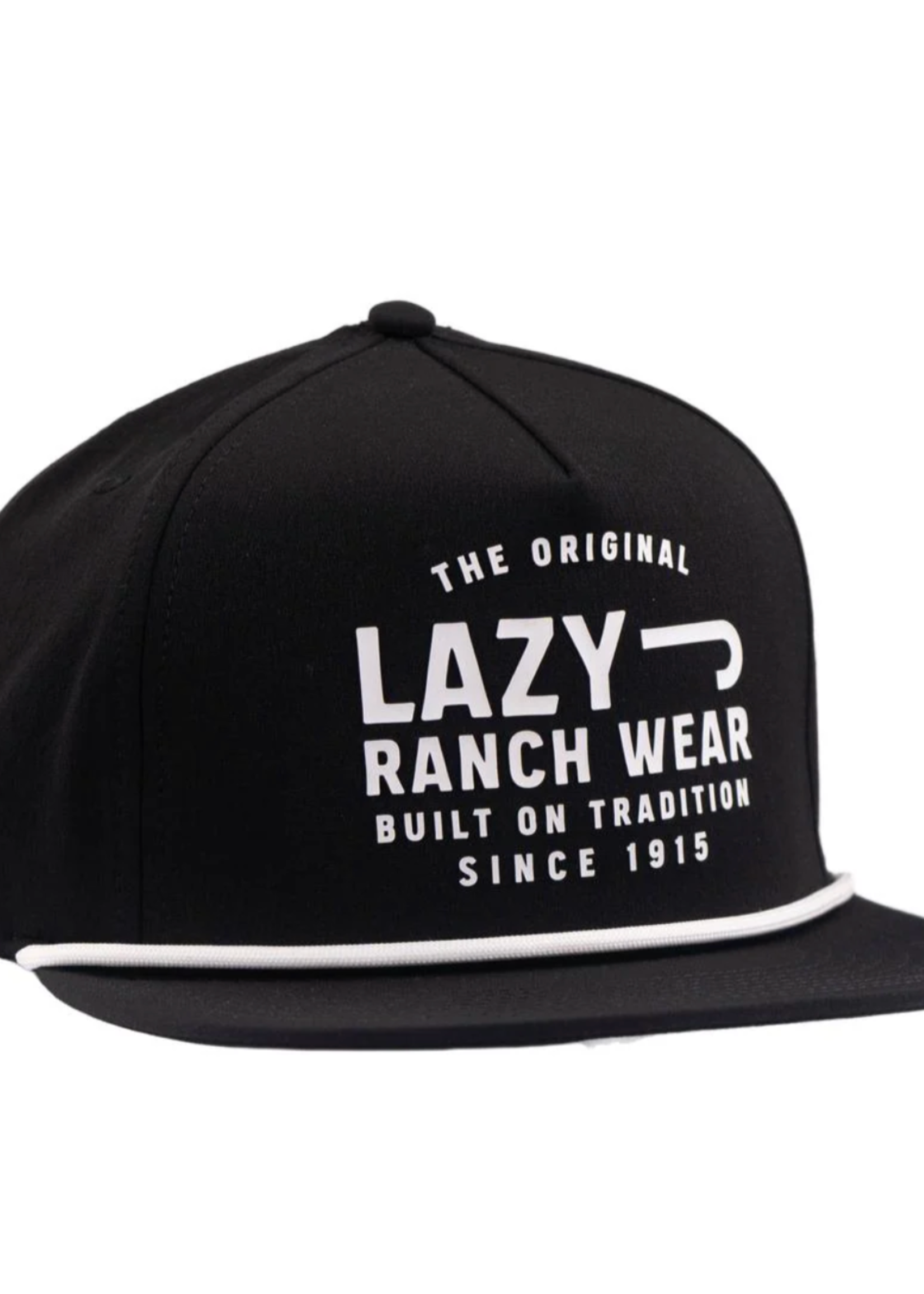 Lazy J Ranch Black Untroubled Classic Rope Trucker Hat
