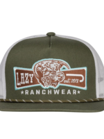 Lazy J Ranch Olive & White Diamond Banner Classic Rope Trucker Hat