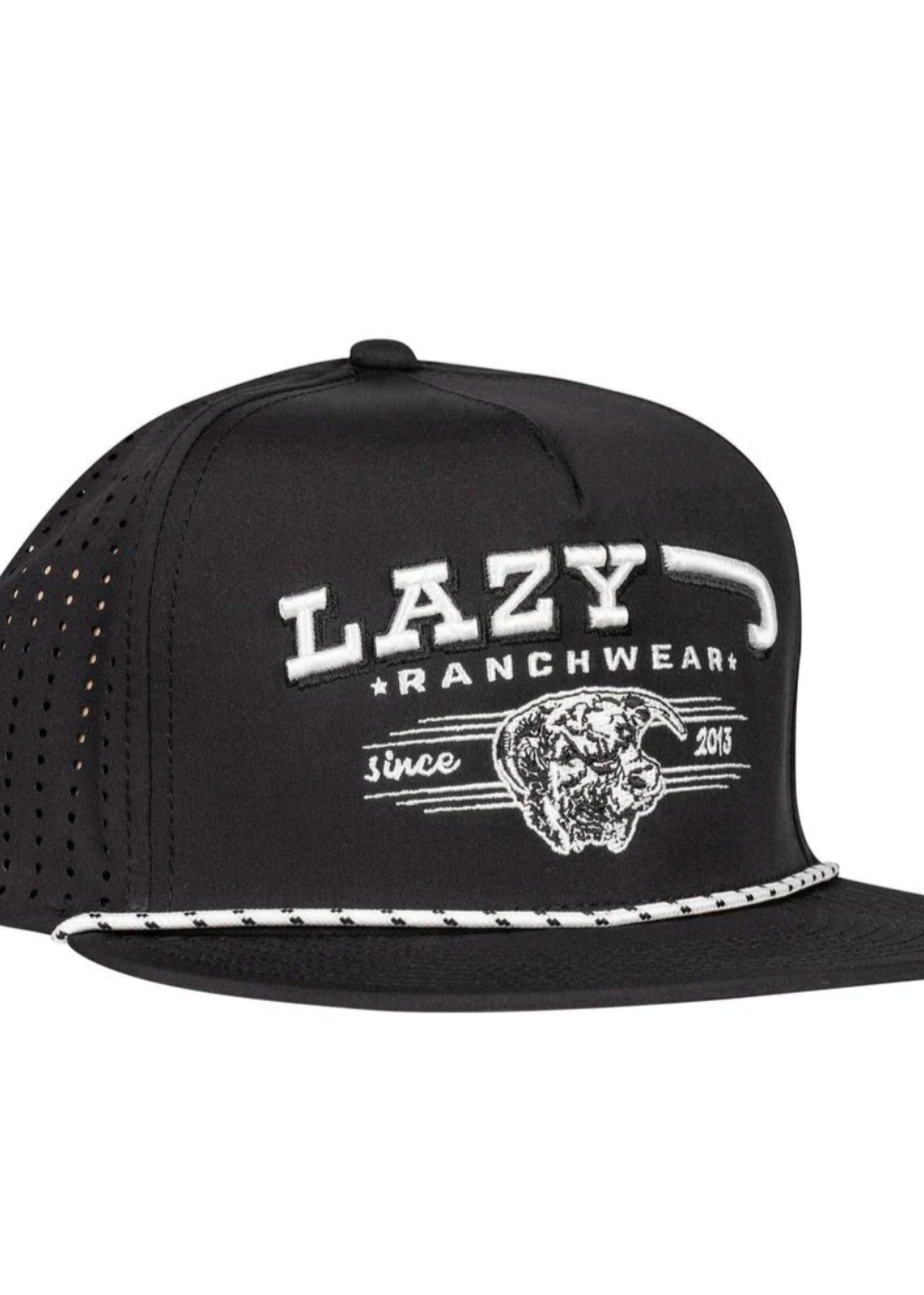 Lazy J Ranch Black Hereford Bull Western Performance Rope Trucker Hat