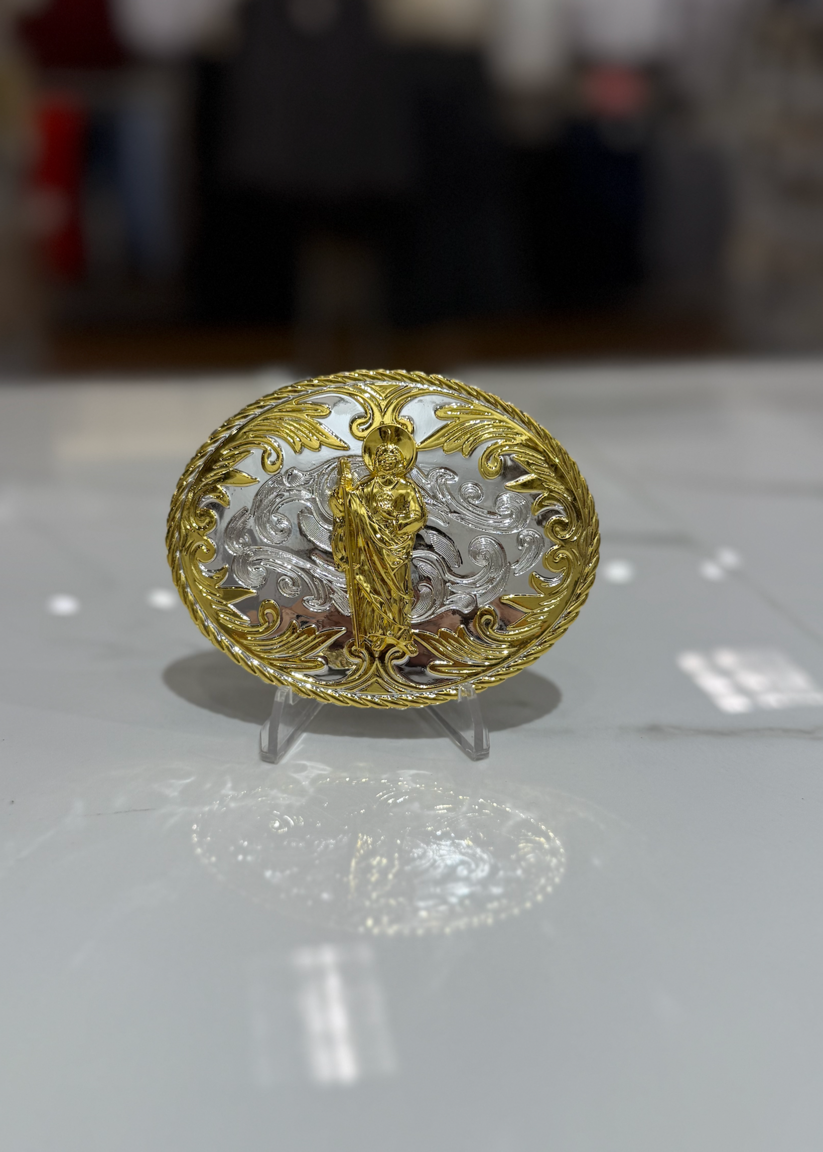 Hebilla Vaquera Mi San Judas Dorado *FINAL SALE*