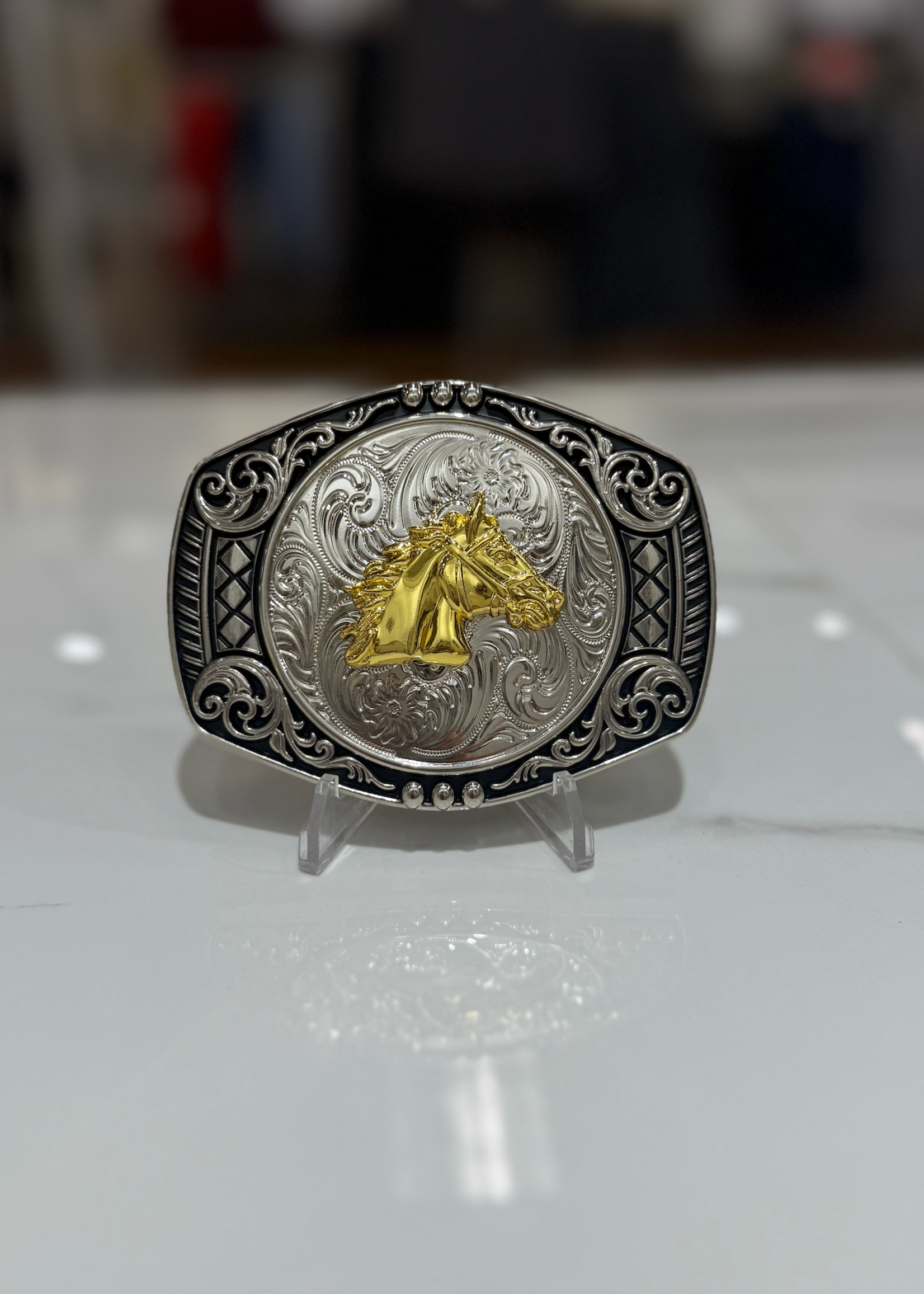 Hebilla Vaquera Cabeza Dorado *FINAL SALE* Silver/Gold