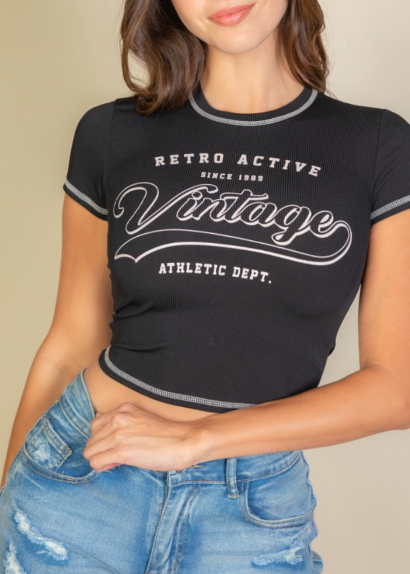 Retro Vintage Top BLACK