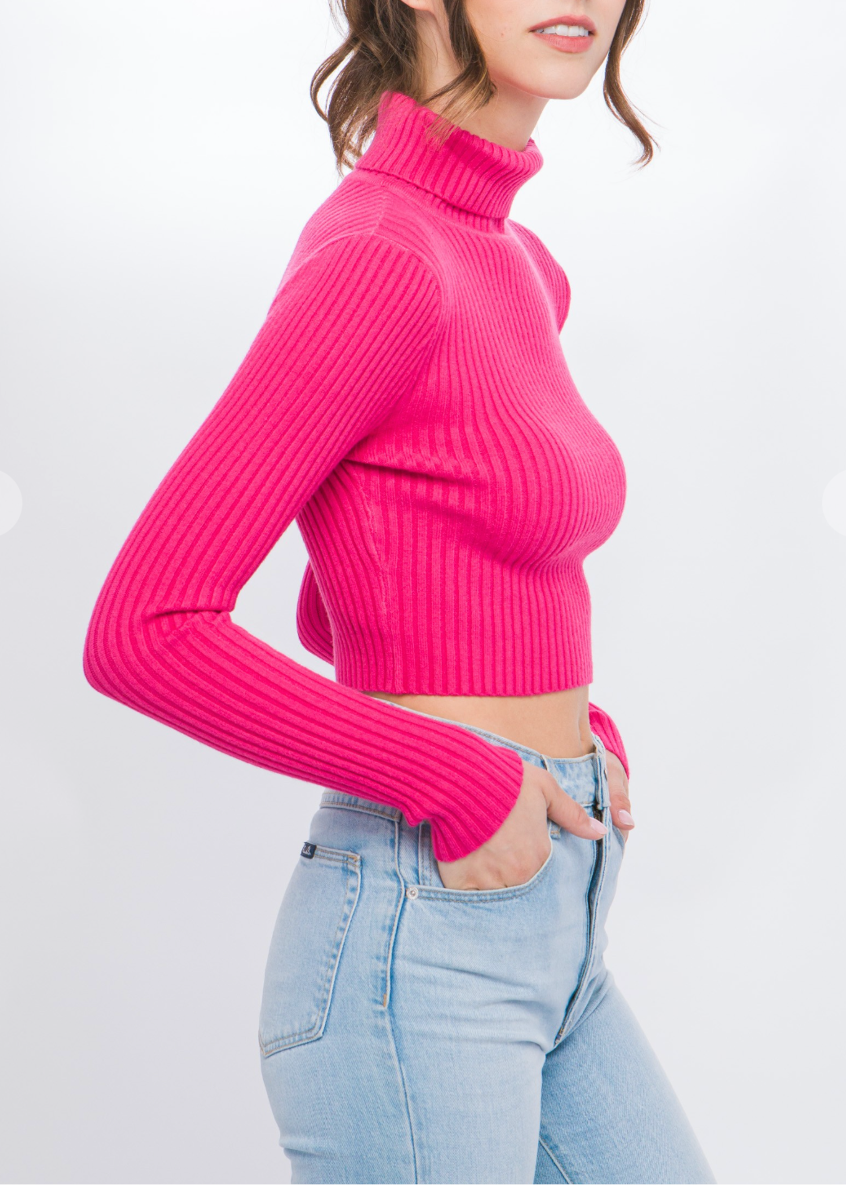 Fall Night Sweater Top  PINK