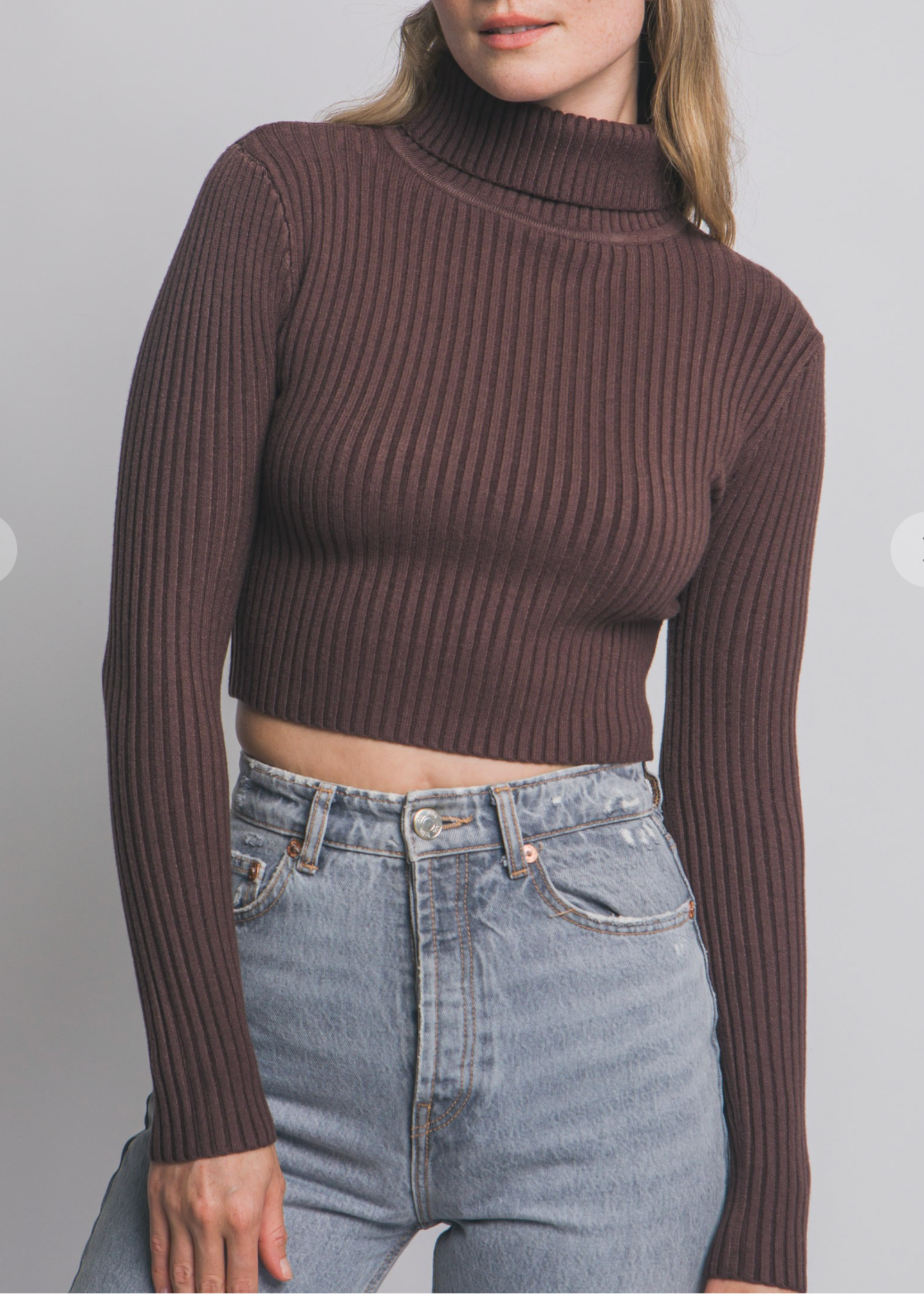 Fall Night Sweater Top  BROWN