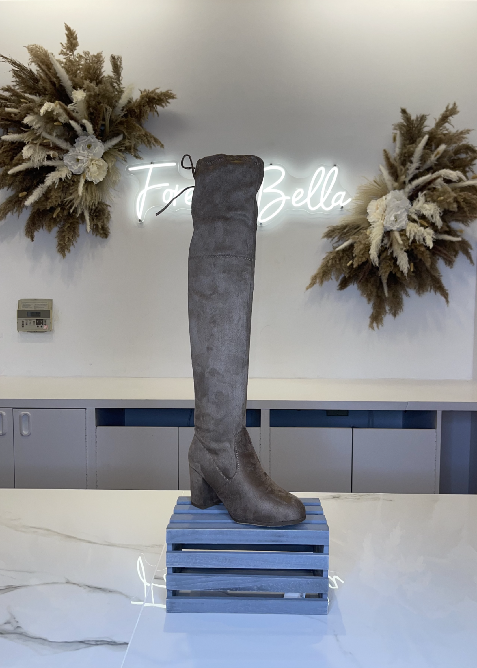 Extra Attention Knee High Boots  TAUPE *FINAL SALE *