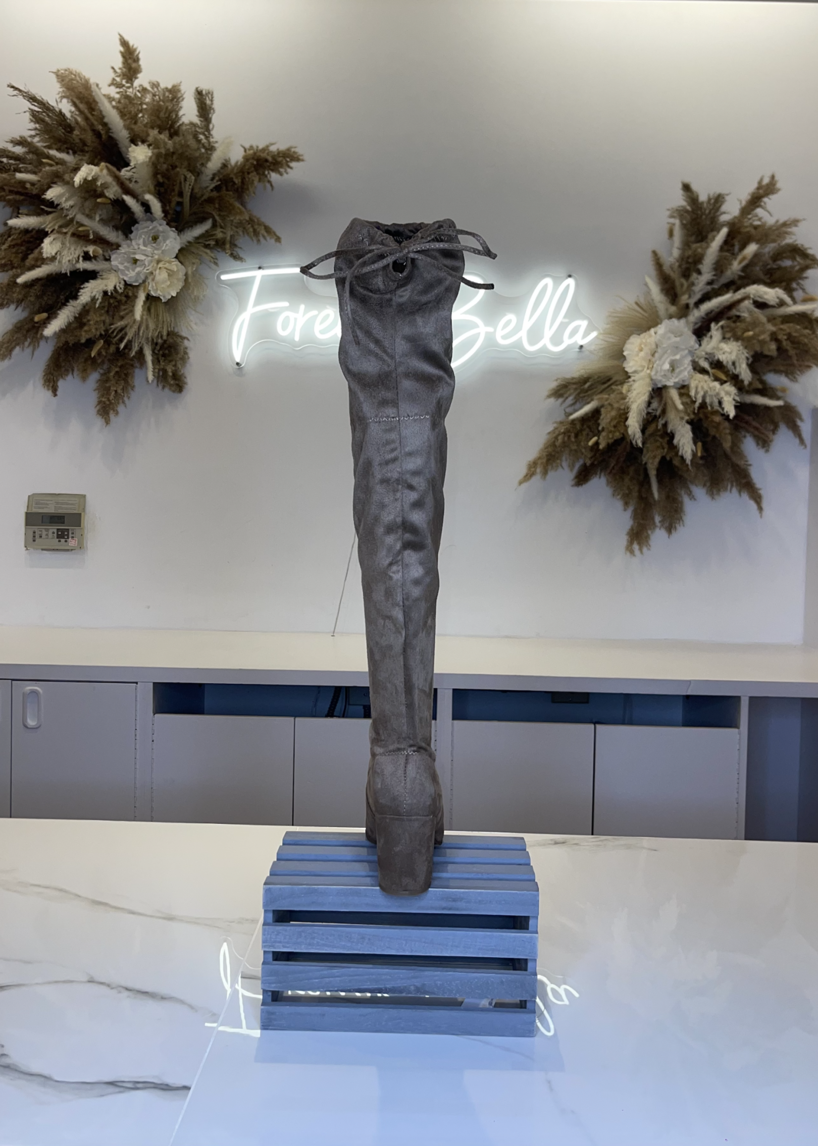 Extra Attention Knee High Boots  TAUPE *FINAL SALE *