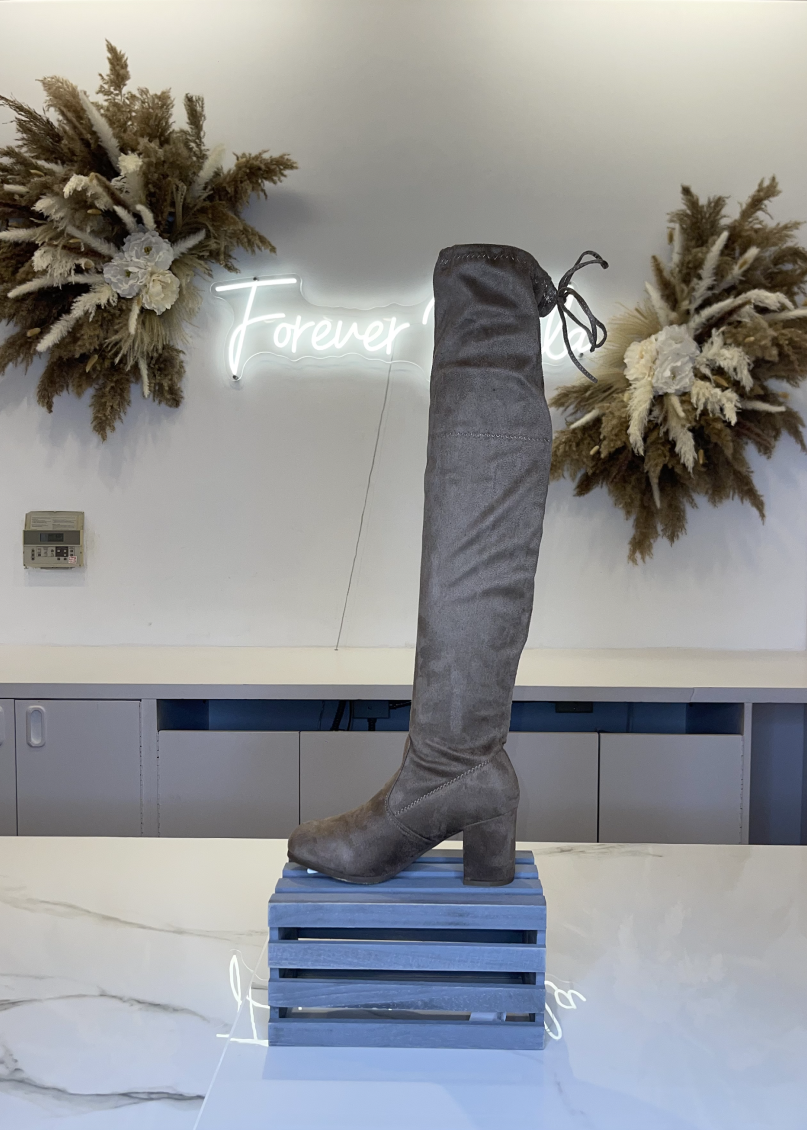 Extra Attention Knee High Boots  TAUPE *FINAL SALE *