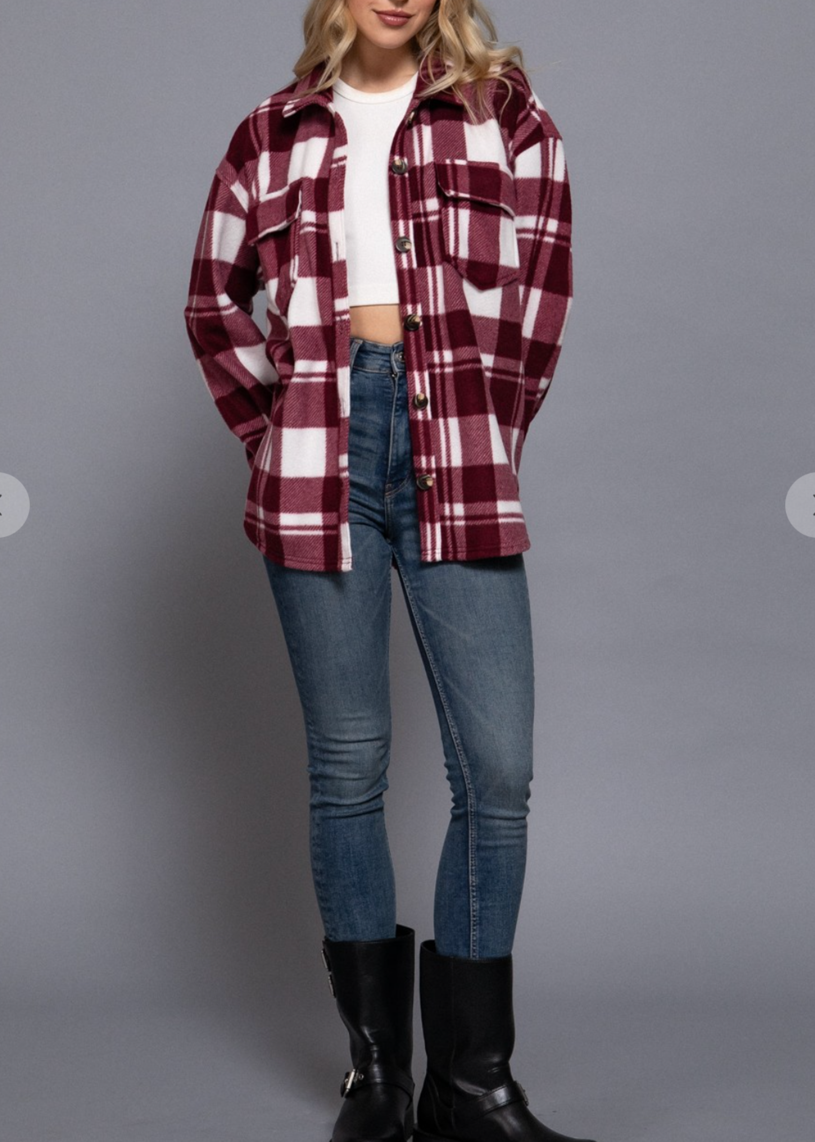 Always Around You Shacket BURGUNDY *FINAL SALE*