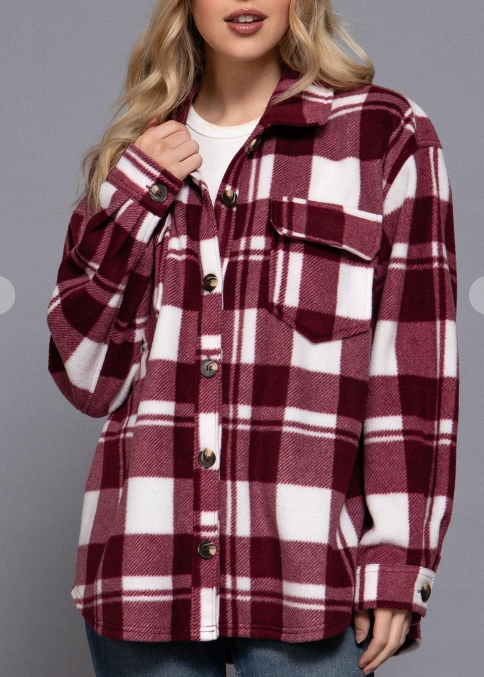 Always Around You Shacket BURGUNDY *FINAL SALE*