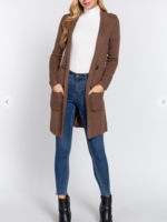 Play It Cool Shacket BROWN