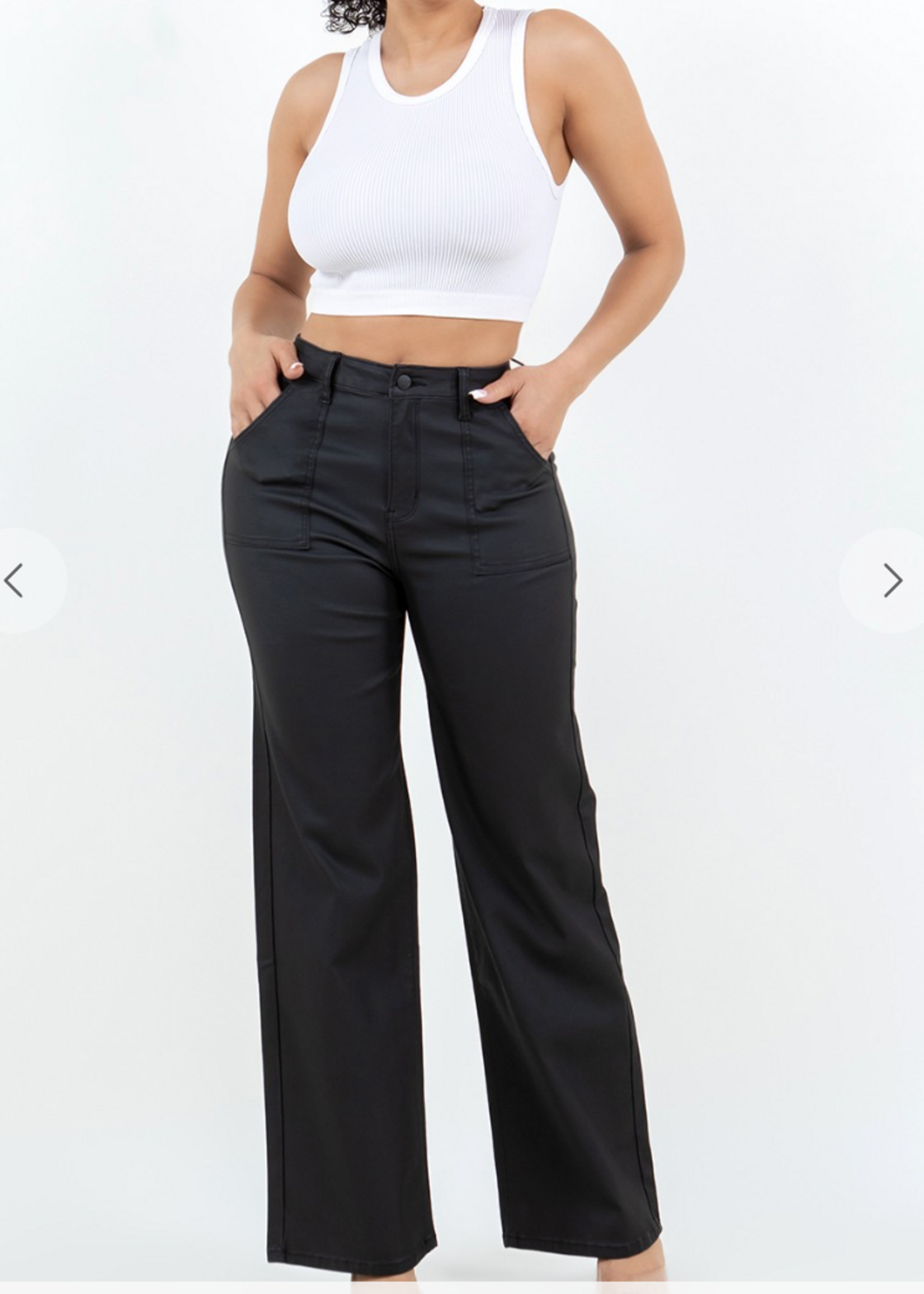Don't As Me Wide Leg Leather Pants