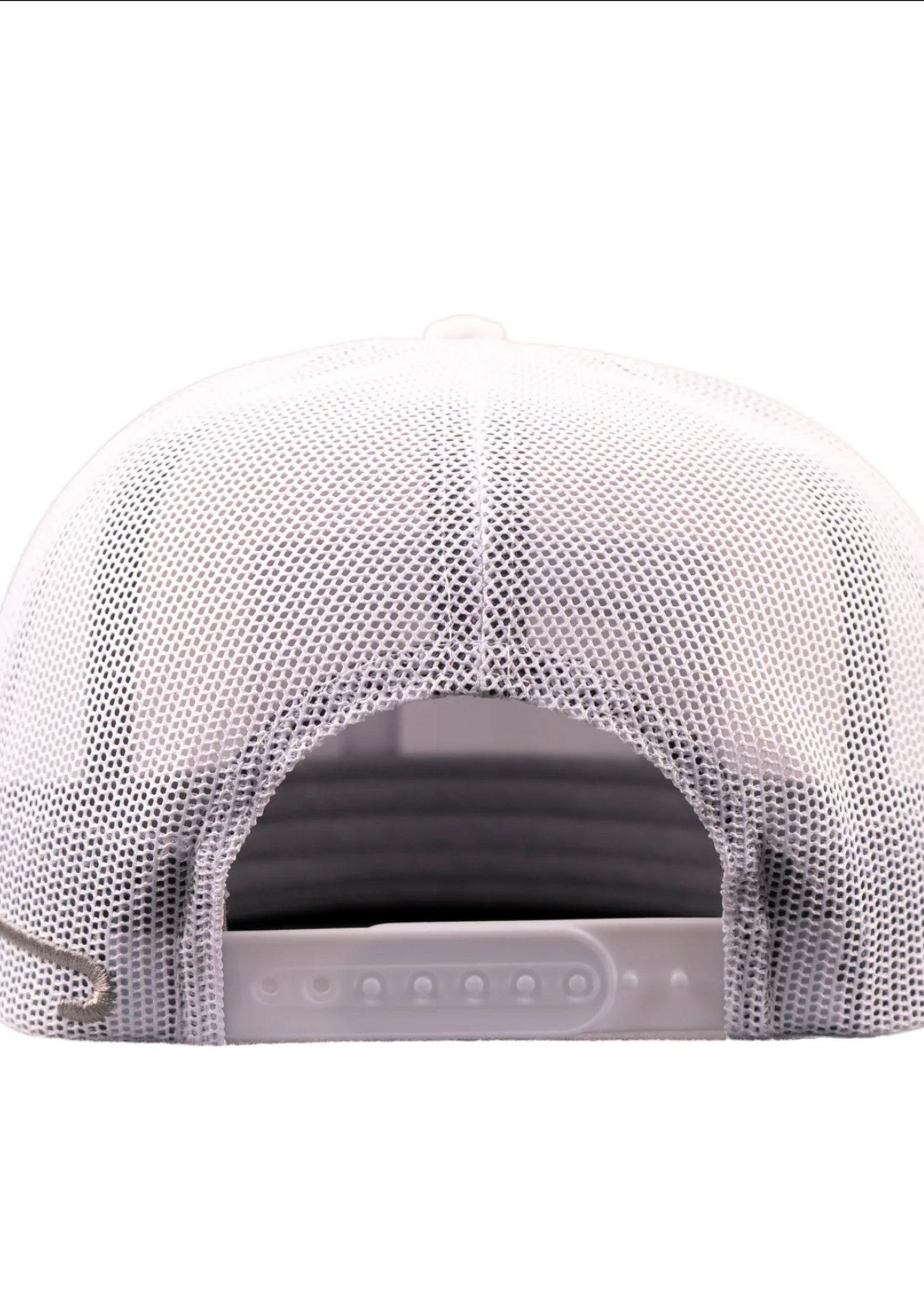 LAZY J RANCH ICE BLUE & WHITE QUILTED AZTEC JUGHEAD CLASSIC FIVE PANEL TRUCKER HAT