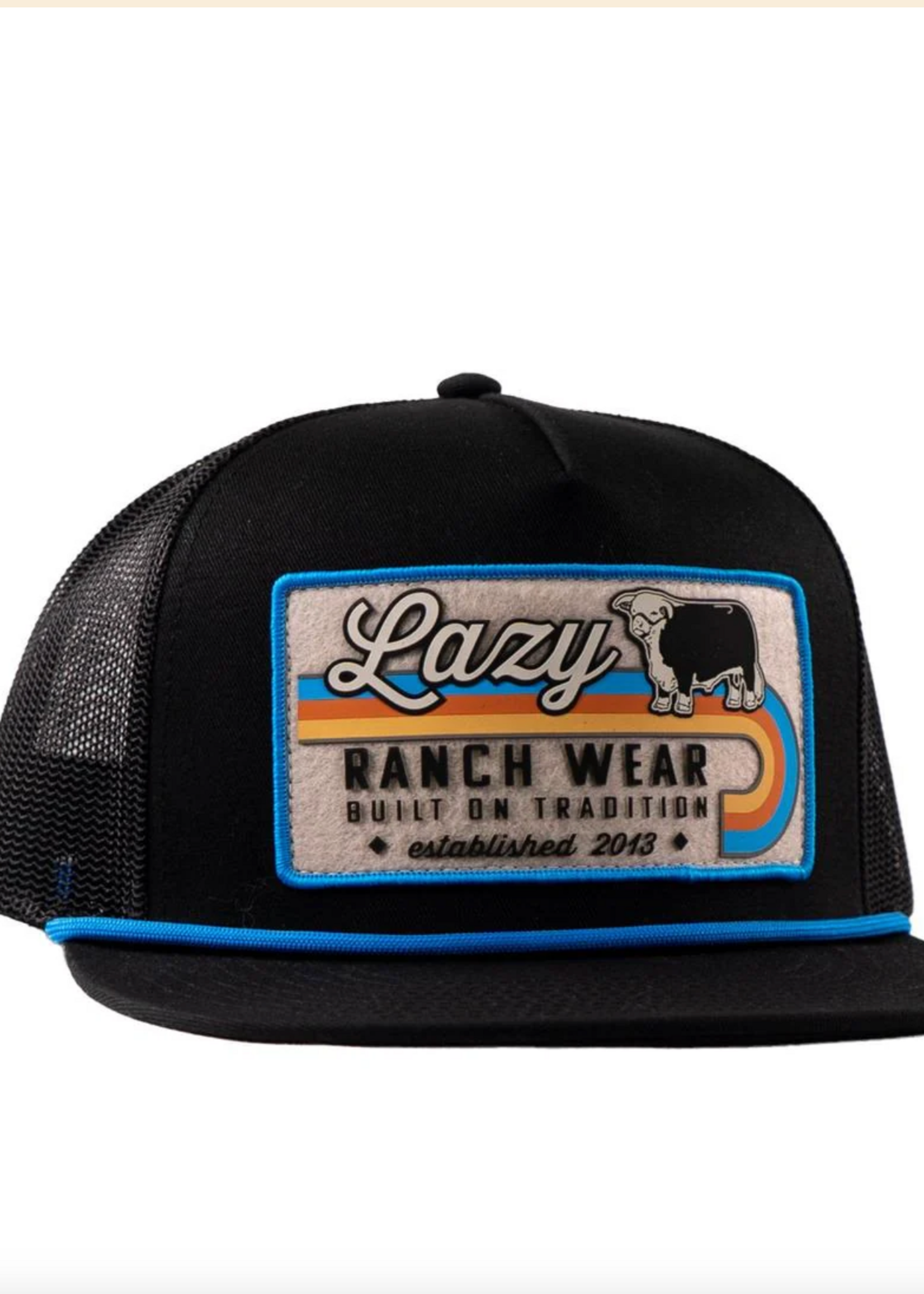 LAZY J RANCH BLACK VAN HORN CLASSIC ROPE TRUCKER HAT