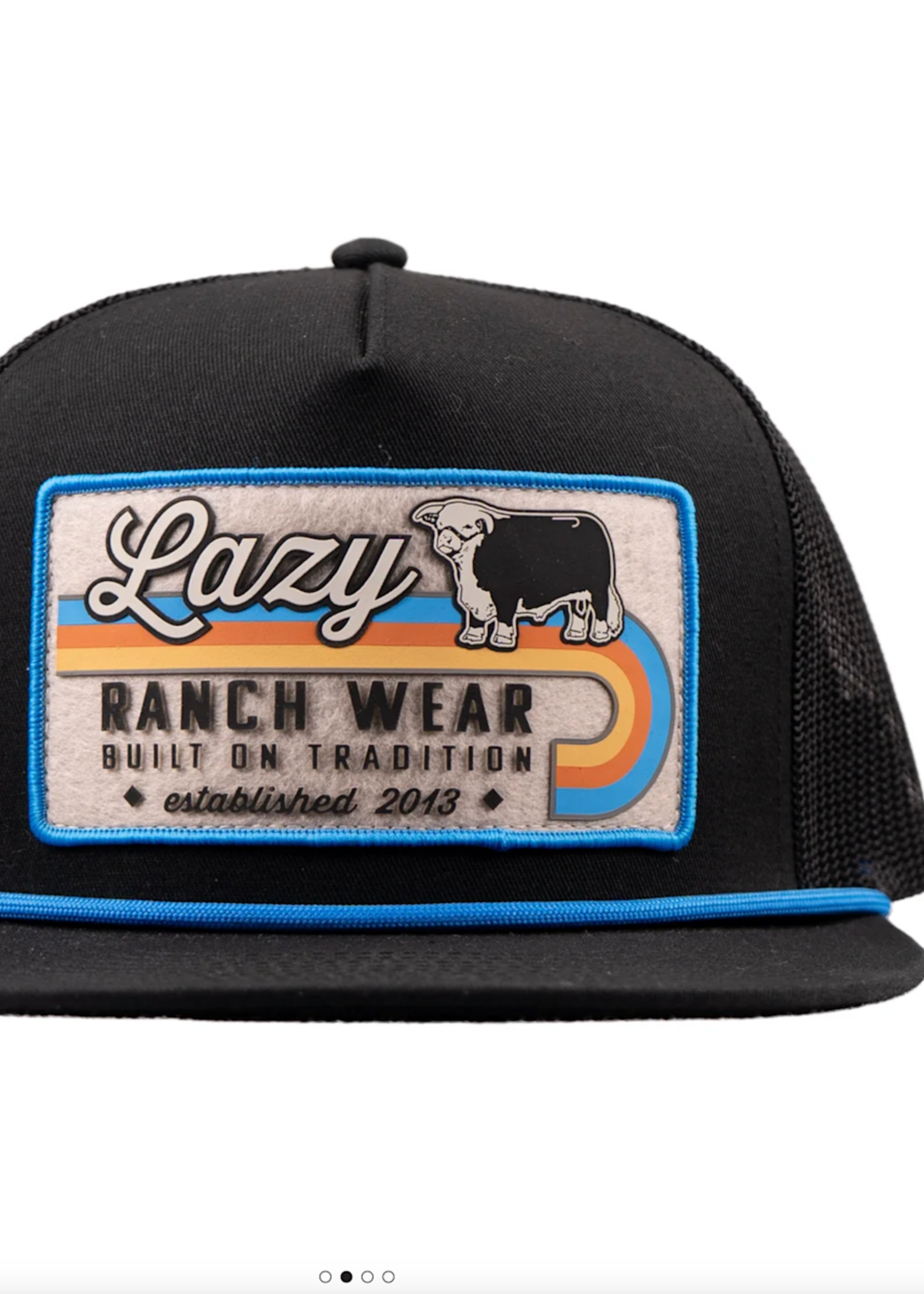 LAZY J RANCH BLACK VAN HORN CLASSIC ROPE TRUCKER HAT
