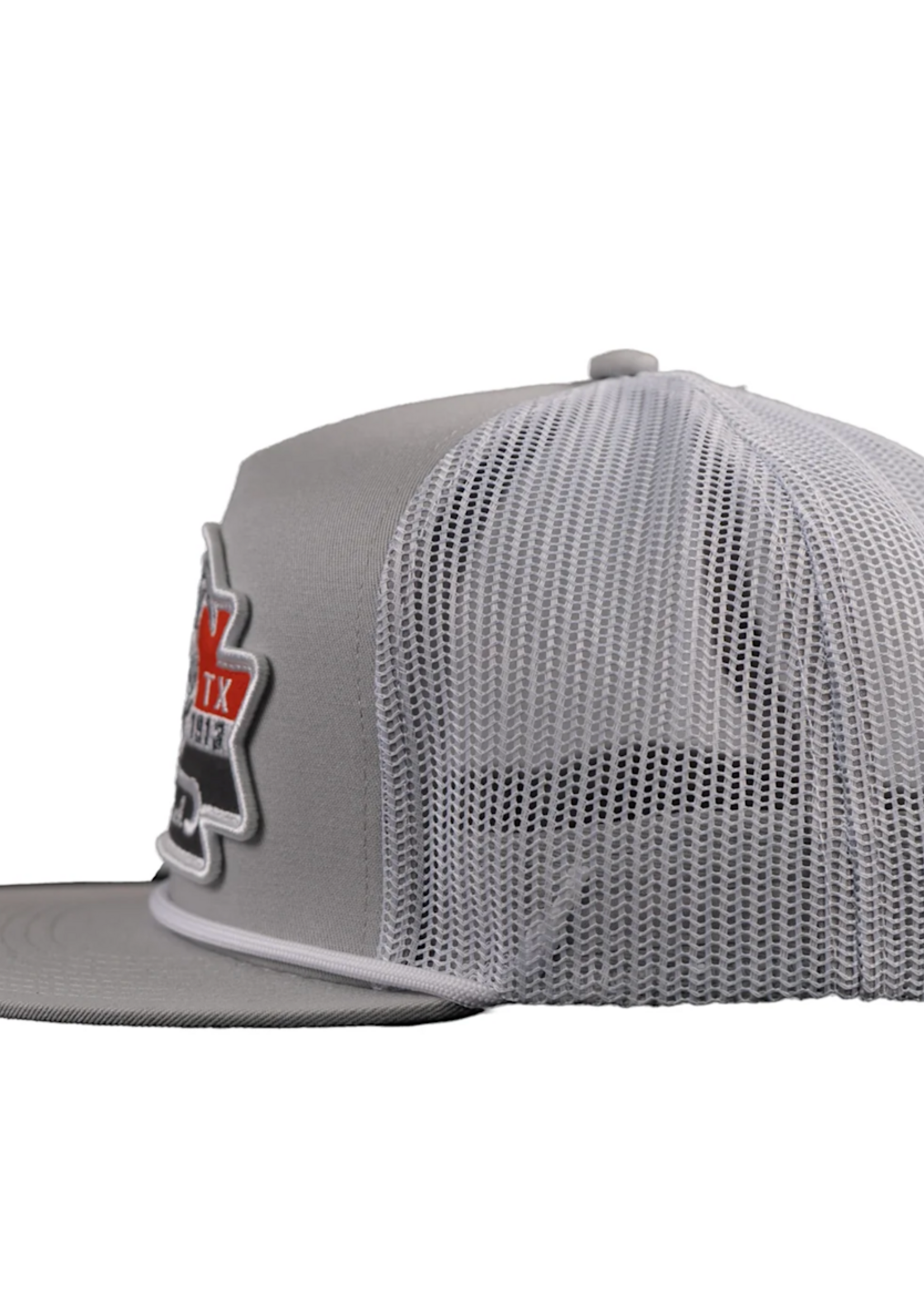 LAZY J RANCH SILVER GREY & WHITE EL RANCHO CLASSIC ROPE TRUCKER HAT