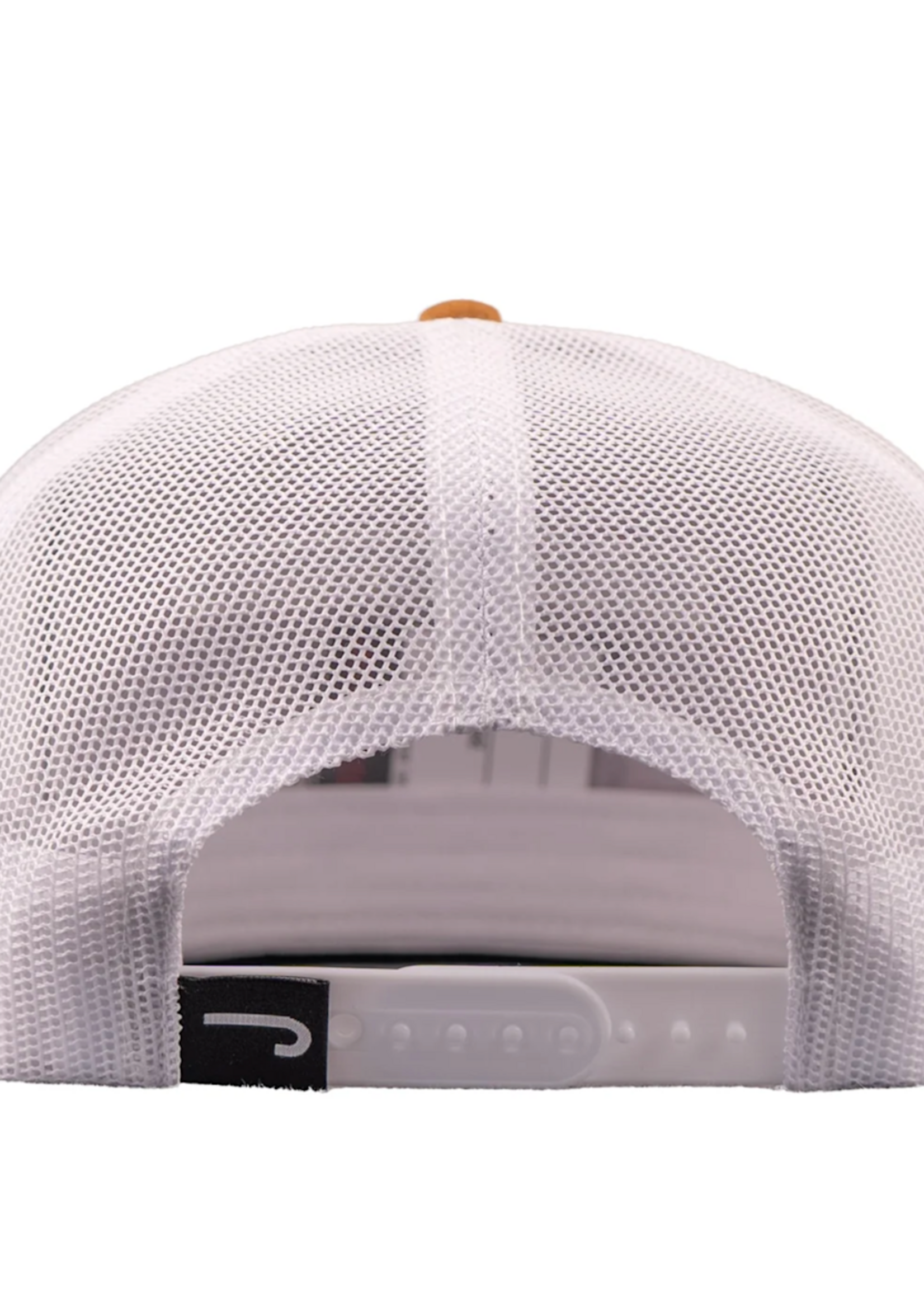 LAZY J RANCH BROWN & WHITE ALPINE CLASSIC ROPE TRUCKER HAT