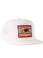 LAZY J RANCH WHITE MAROON SMOKELESS CLASSIC ROPE TRUCKER HAT