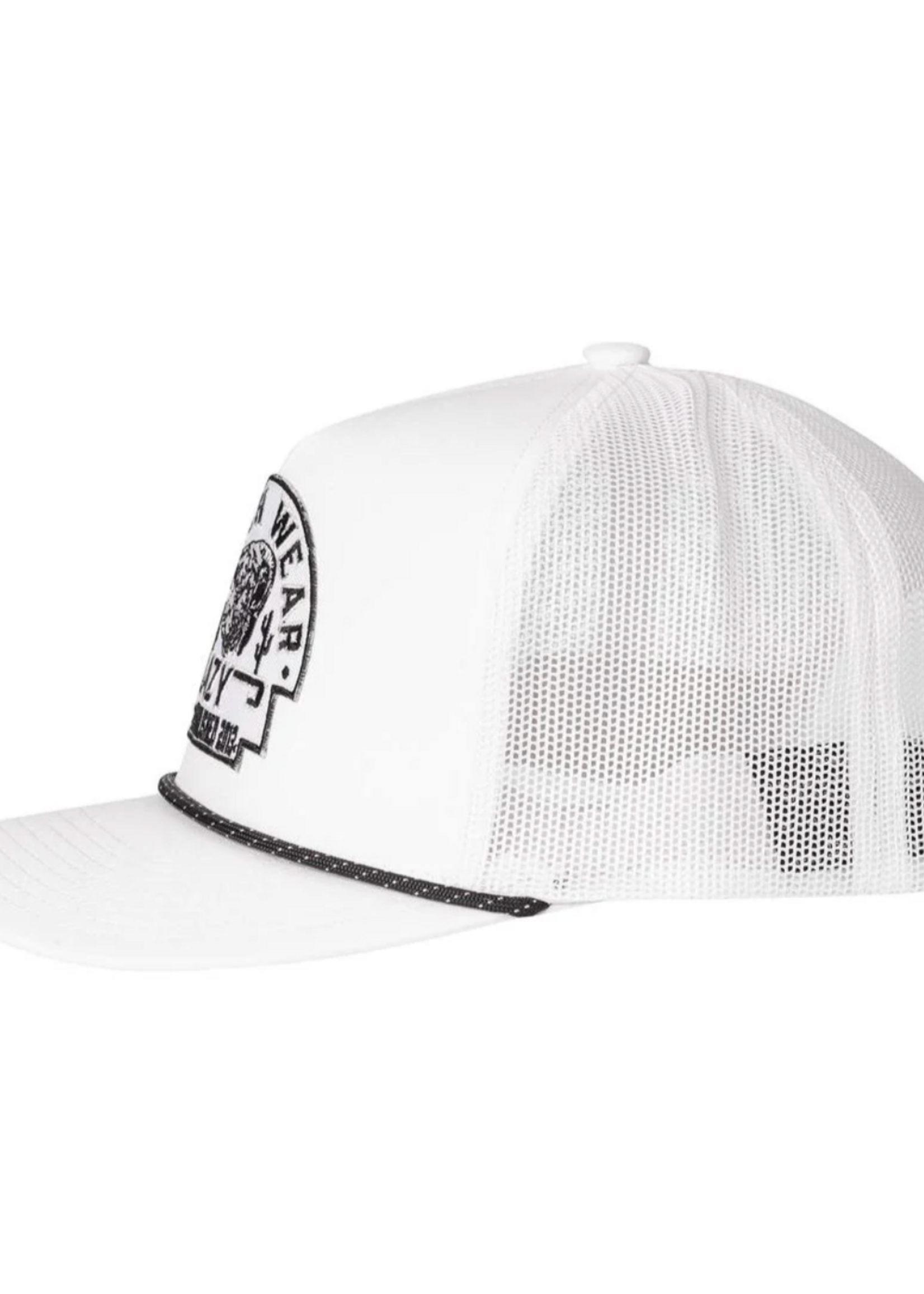 Lazy J Ranch White Arrowhead Performance Rope Trucker Hat