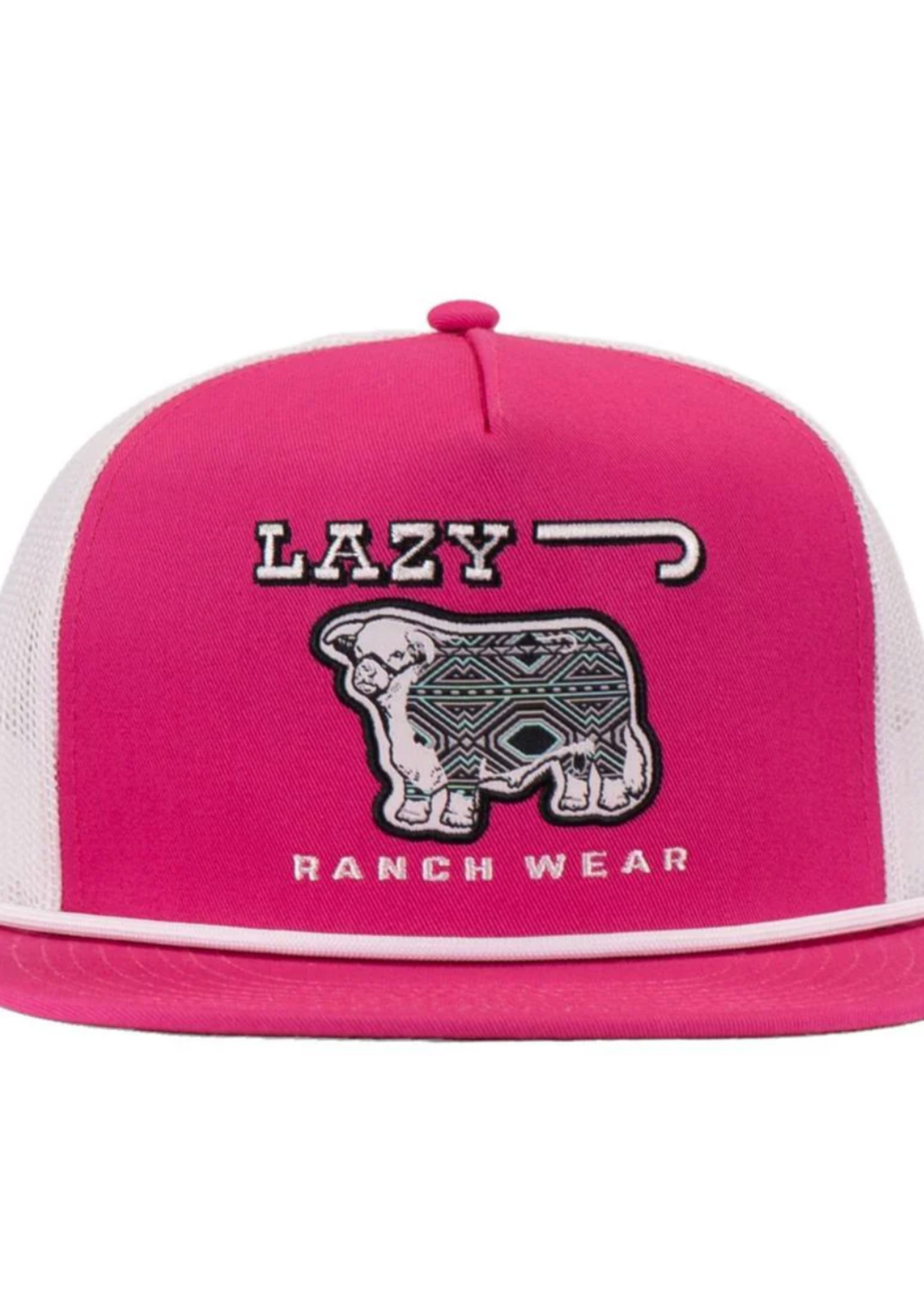 Lazy J Ranch Pink & White Afterglow Classic Rope Trucker Hat