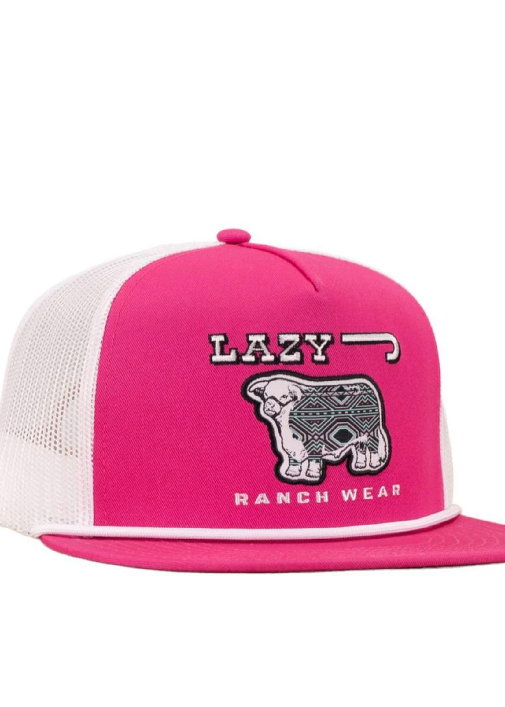 Lazy J Ranch Pink & White Afterglow Classic Rope Trucker Hat