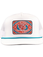 LAZY J RANCH WHITE ROUND PEN CLASSIC ROPE TRUCKER HAT