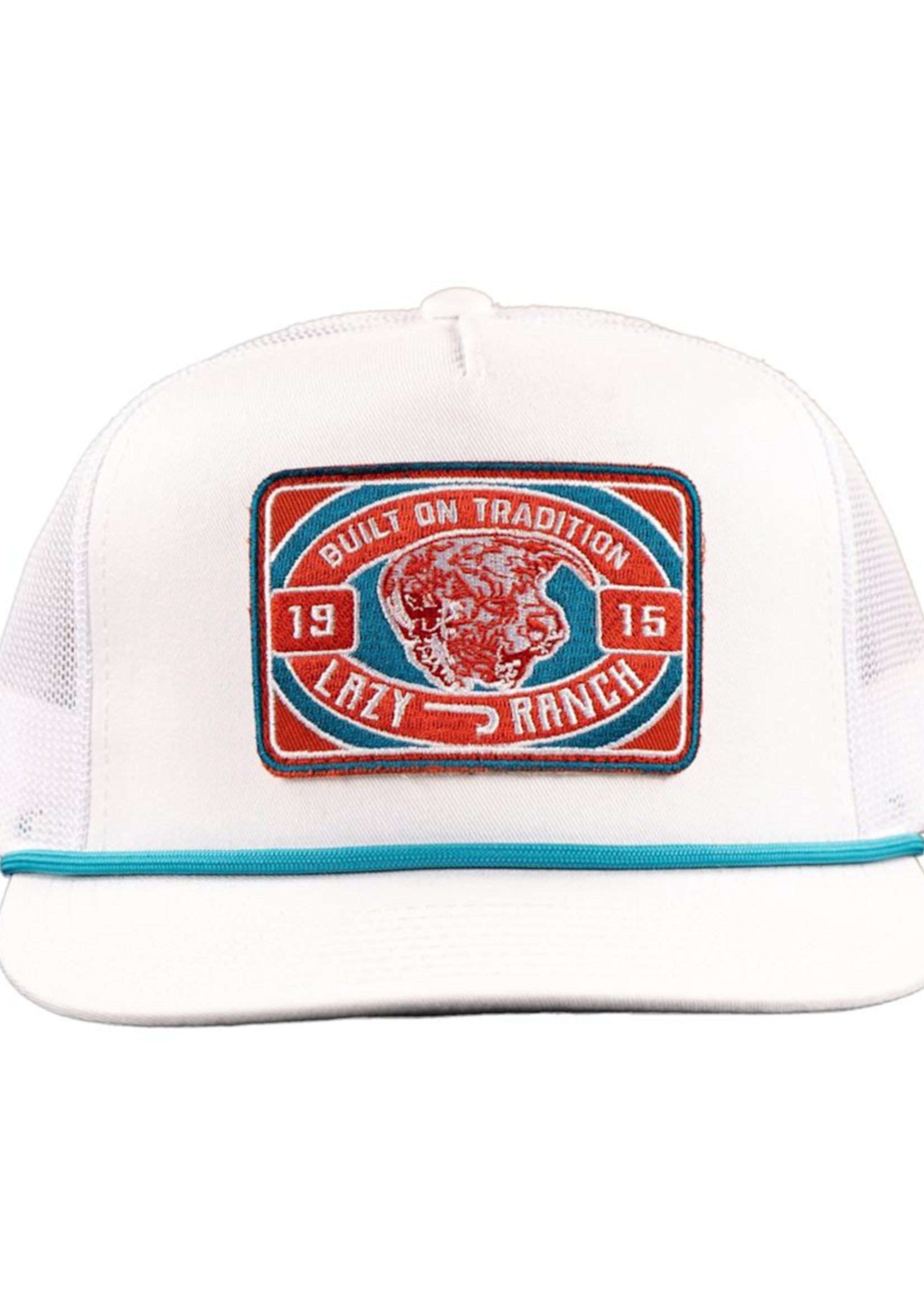 LAZY J RANCH WHITE ROUND PEN CLASSIC ROPE TRUCKER HAT