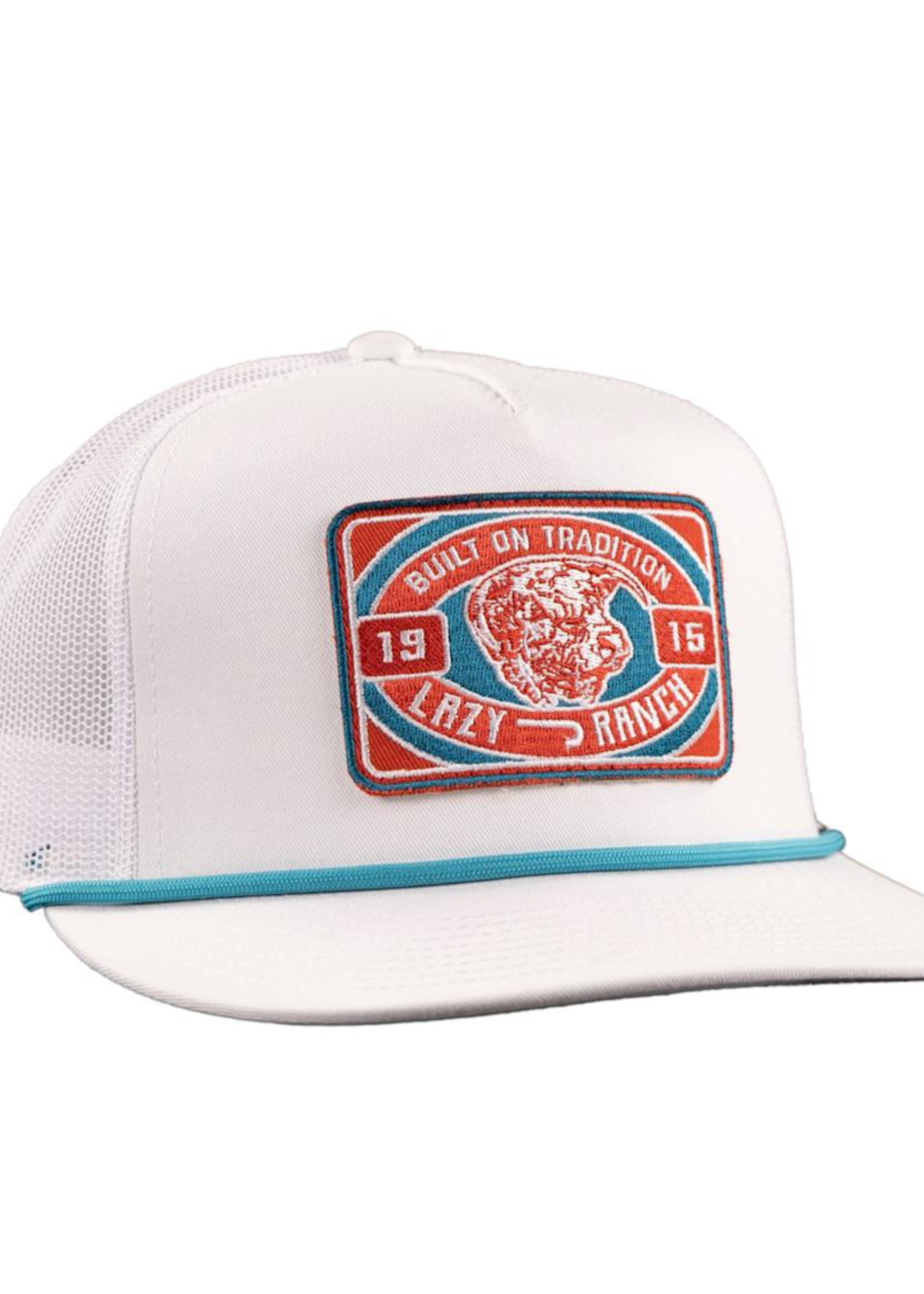 LAZY J RANCH WHITE ROUND PEN CLASSIC ROPE TRUCKER HAT