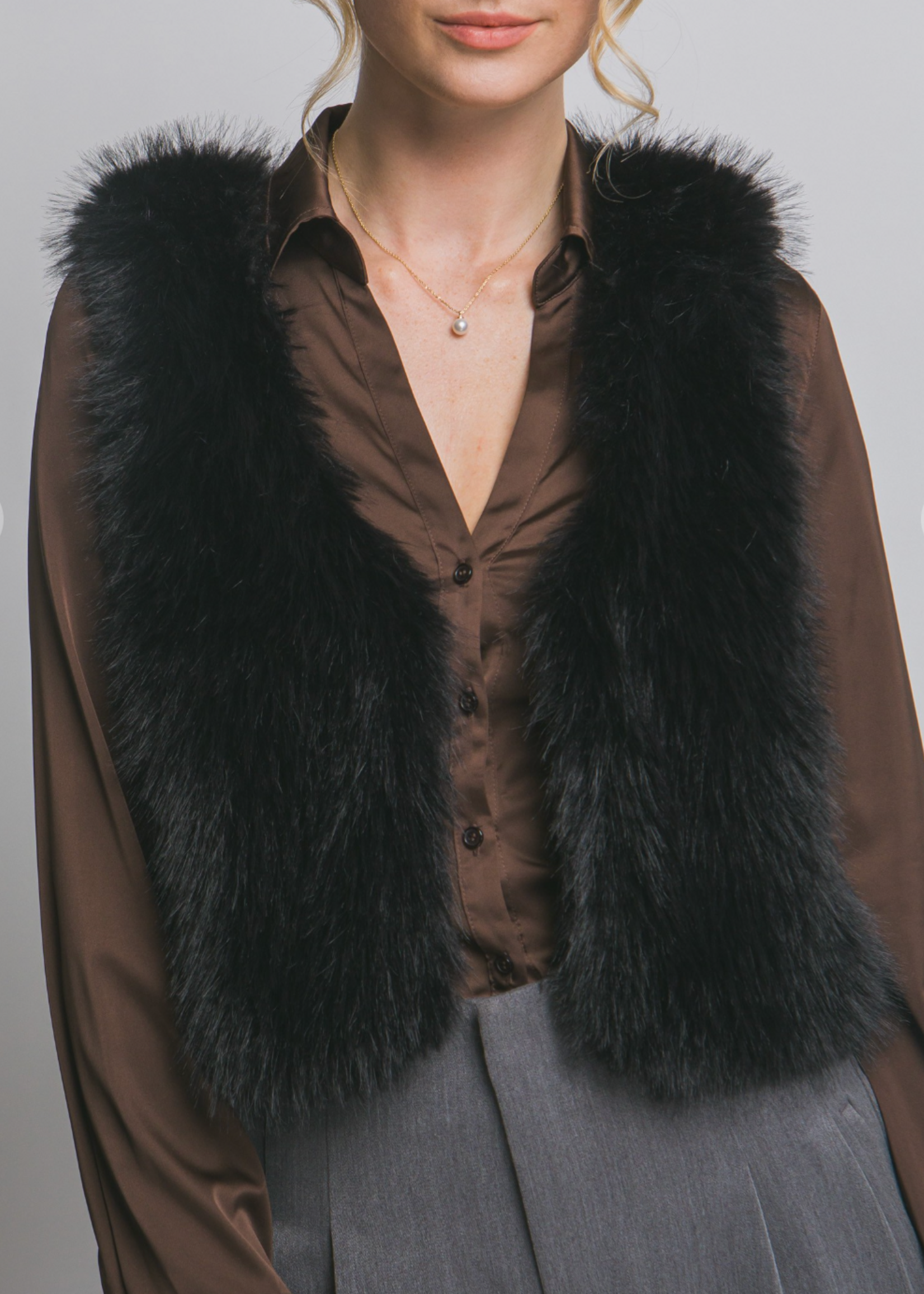 All Furry Vest BLACK